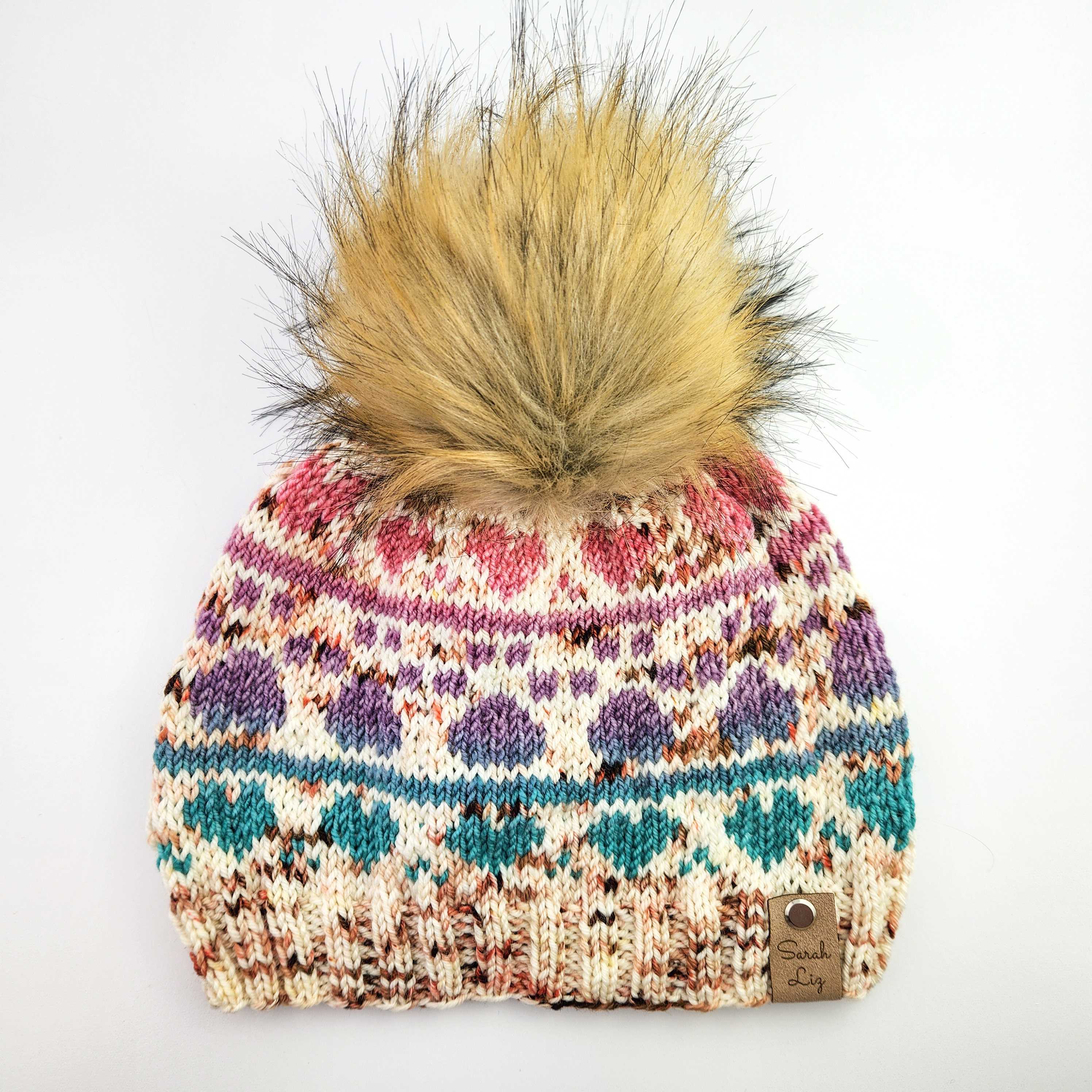 Pawprint Love Beanie Knit Hat Pattern