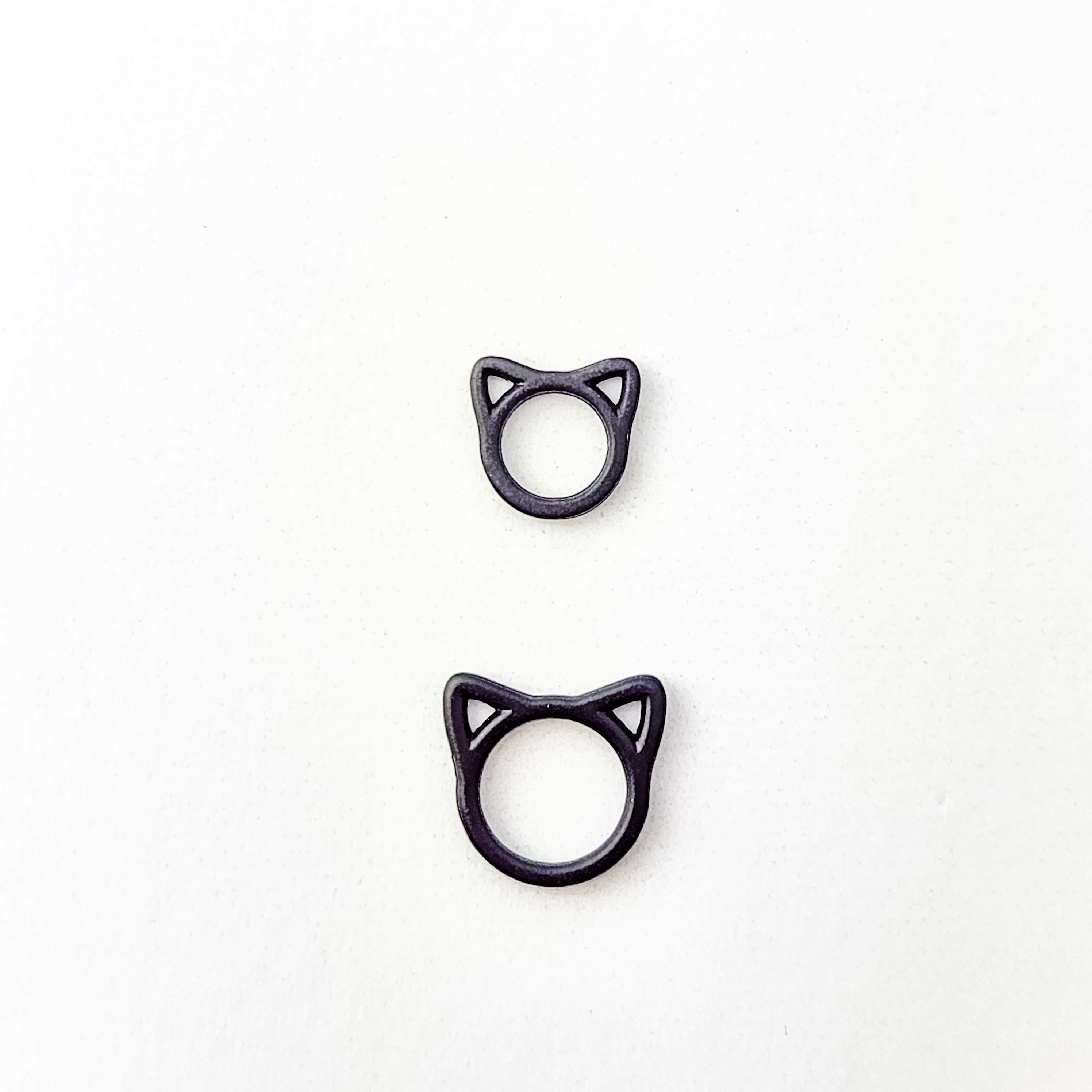 Solid Cats - Simple Stitch Markers for Knitting - Black Cat