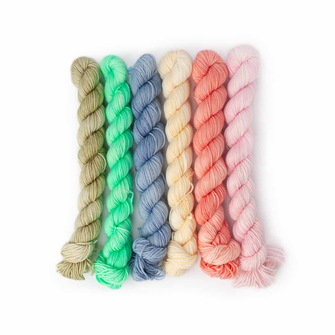 Buggy Mini Skein - 6 Mini Skein Fingering Weight Yarn Pack