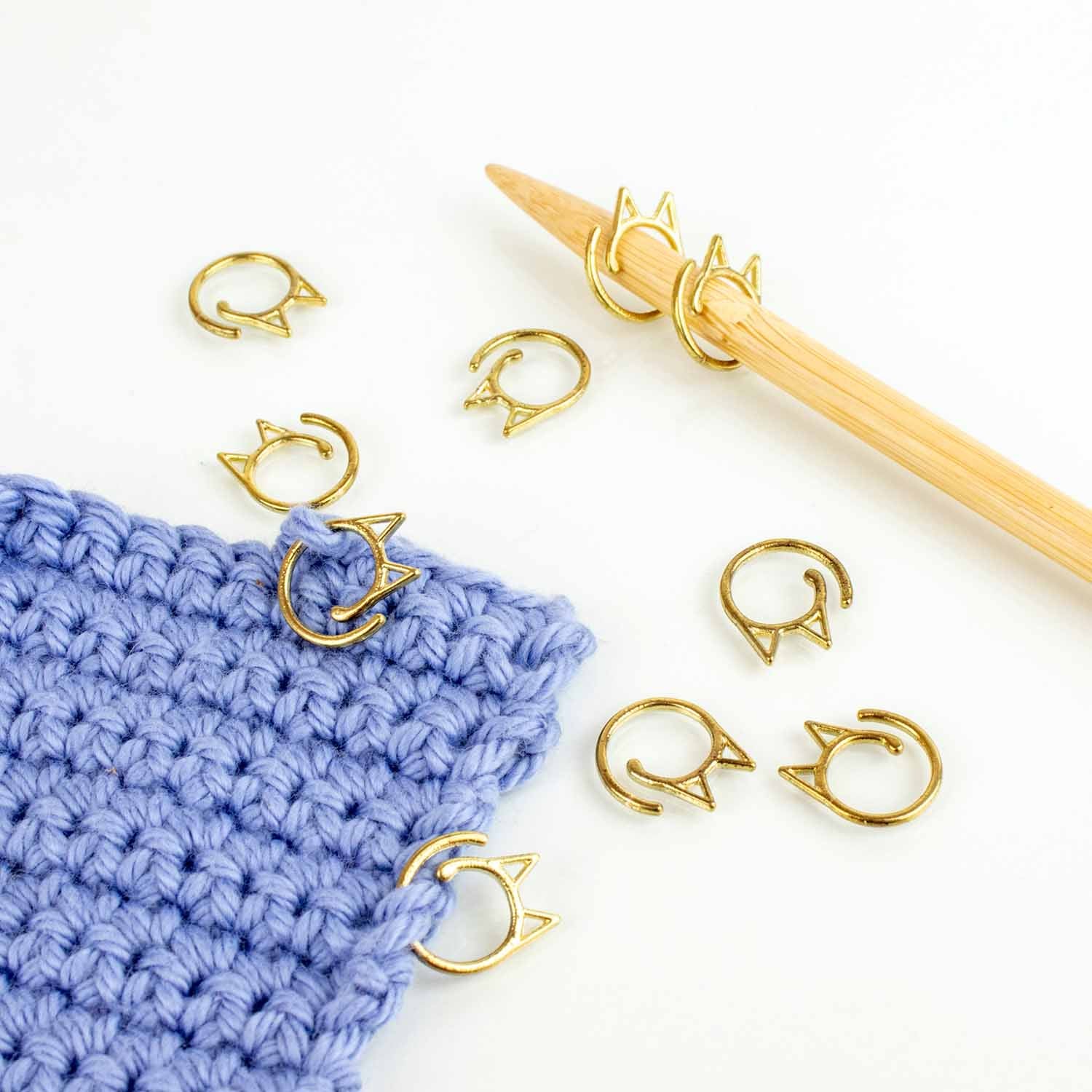 Cat Clips - Simple Removable Stitch Markers - Gold