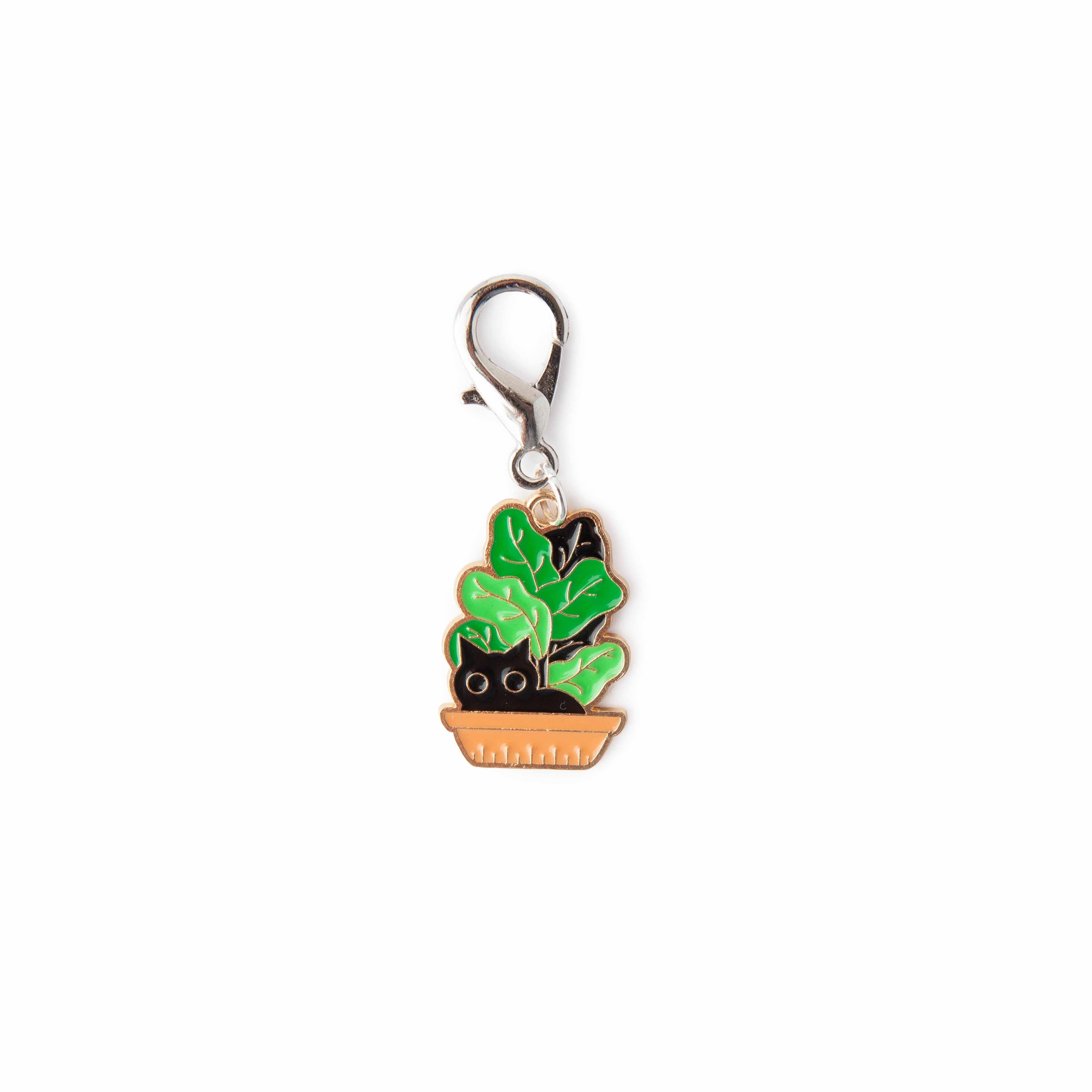 Cat Potted Plant Crochet Stitch Marker