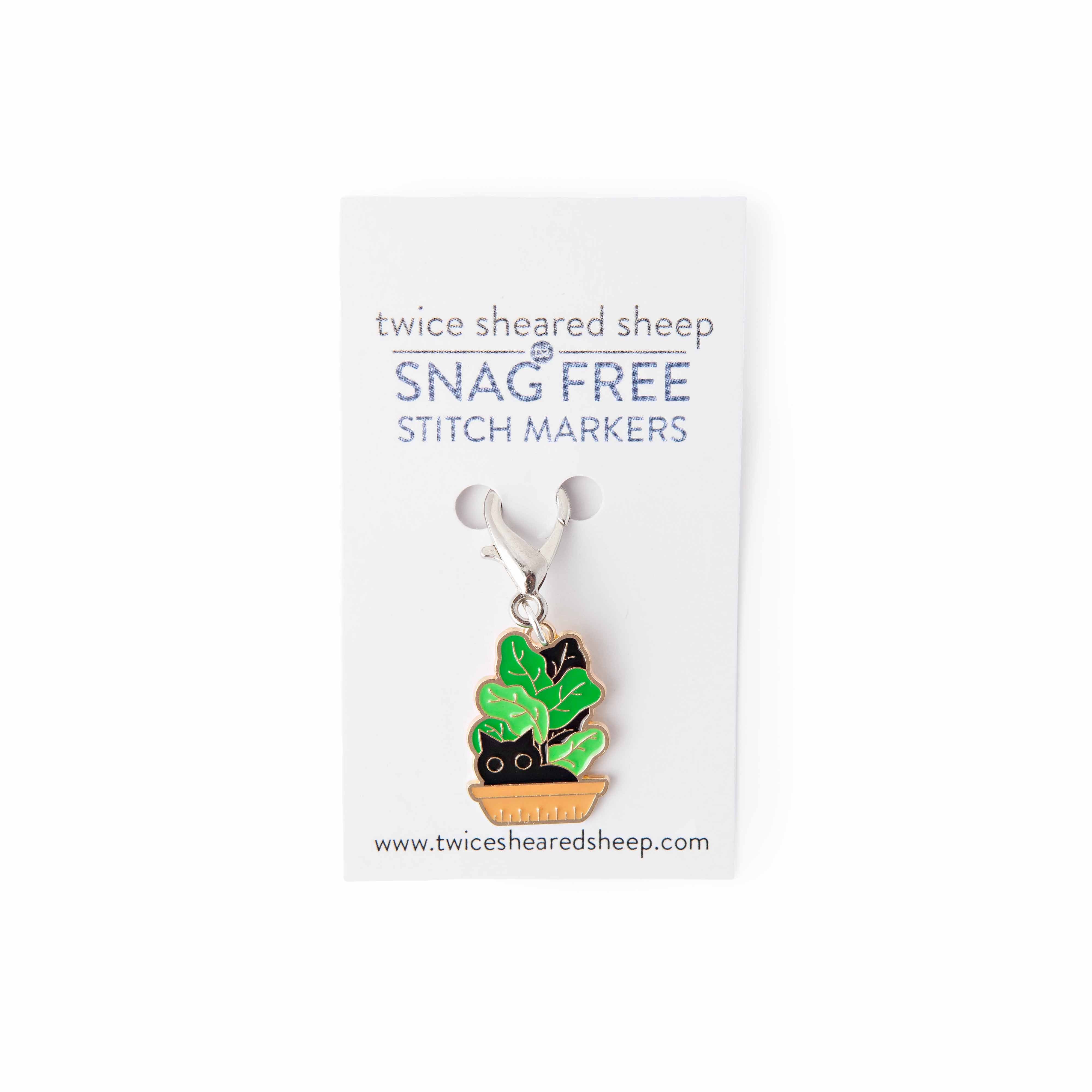Cat Potted Plant Crochet Stitch Marker