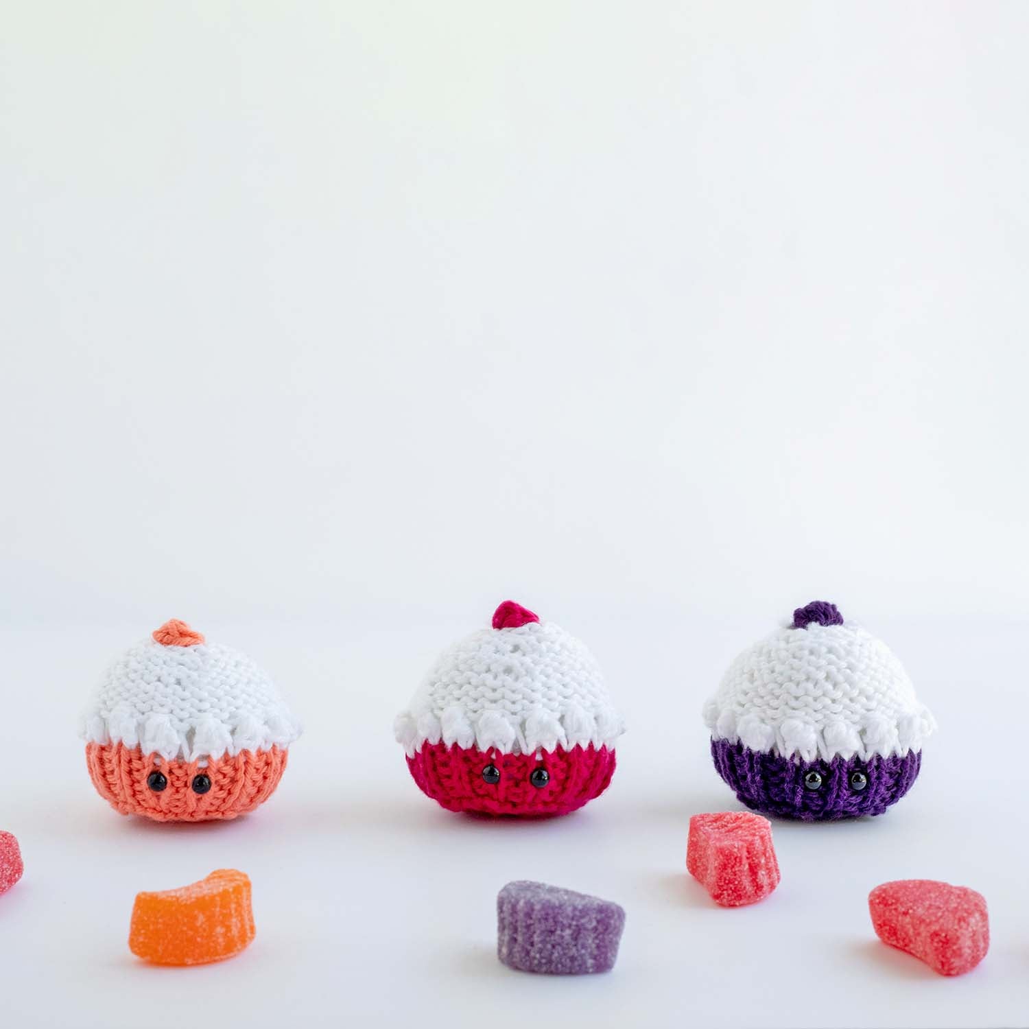 Mini Cupcake softie knitting pattern - PDF