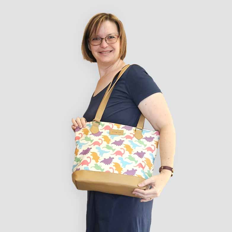 Dino Mega Trinity Bag – Large Zippered Knitting Project Bag