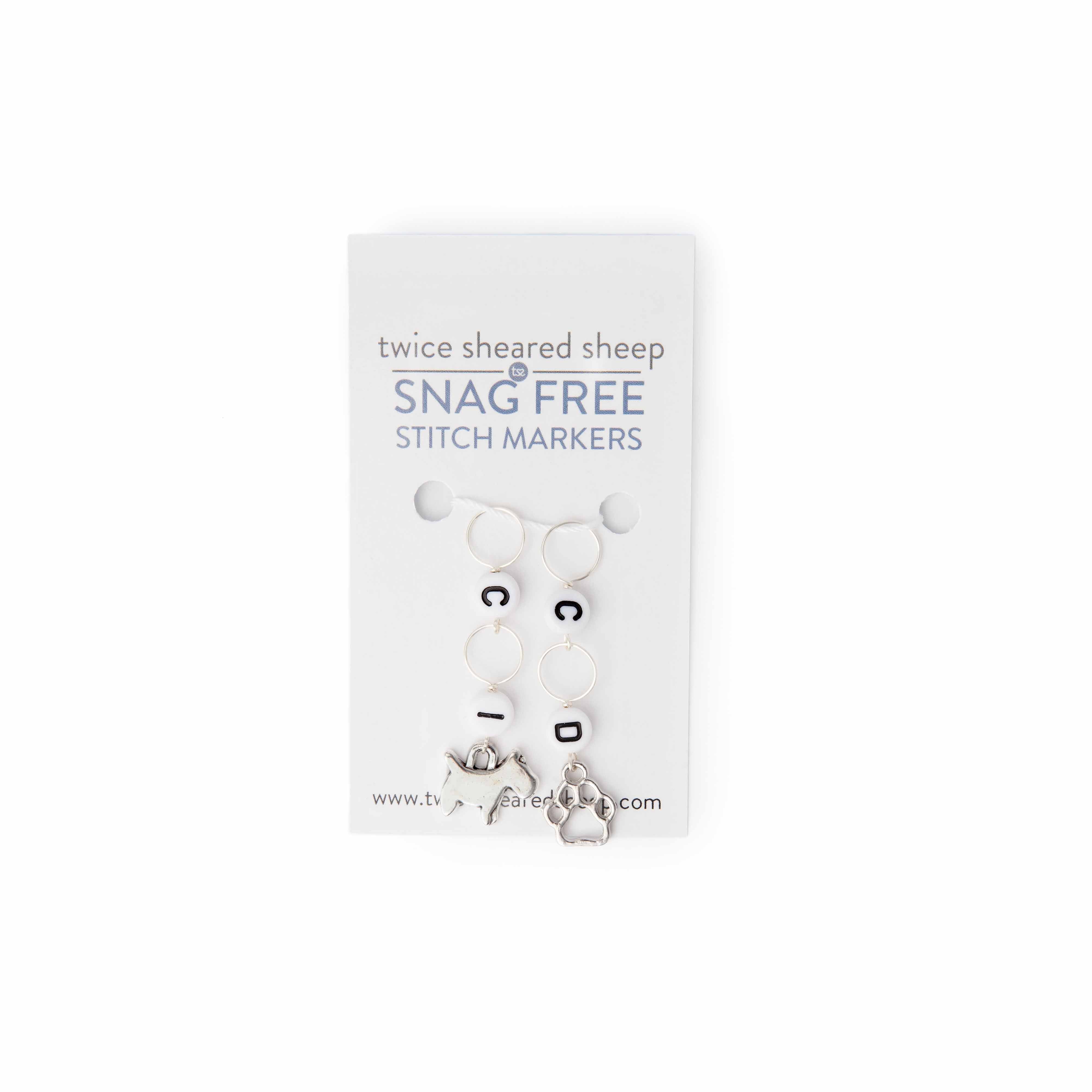 Dog & Pawprint CROCHET Increase / Decrease Counter Set
