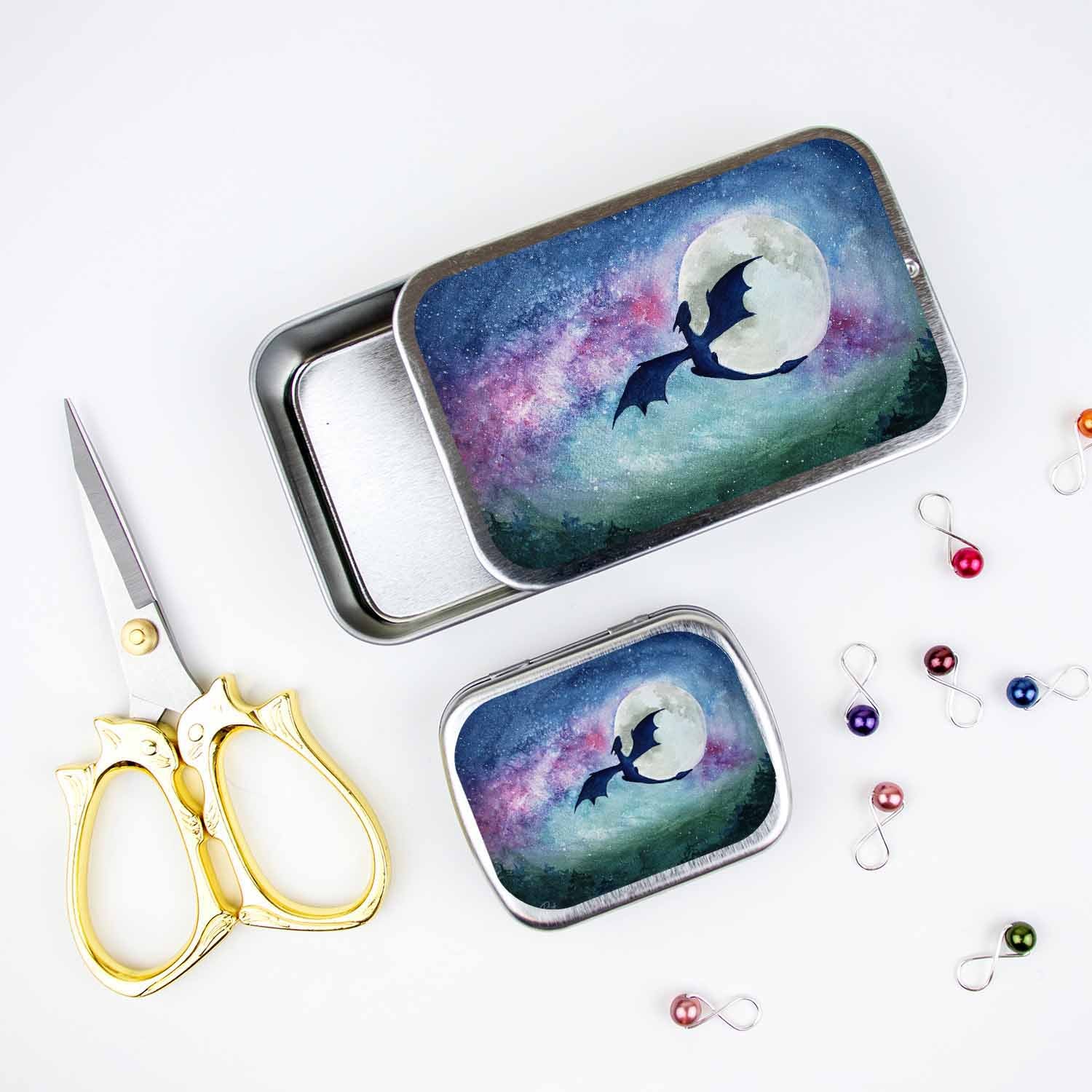 Dragon Moon Stitch Marker Storage Tin