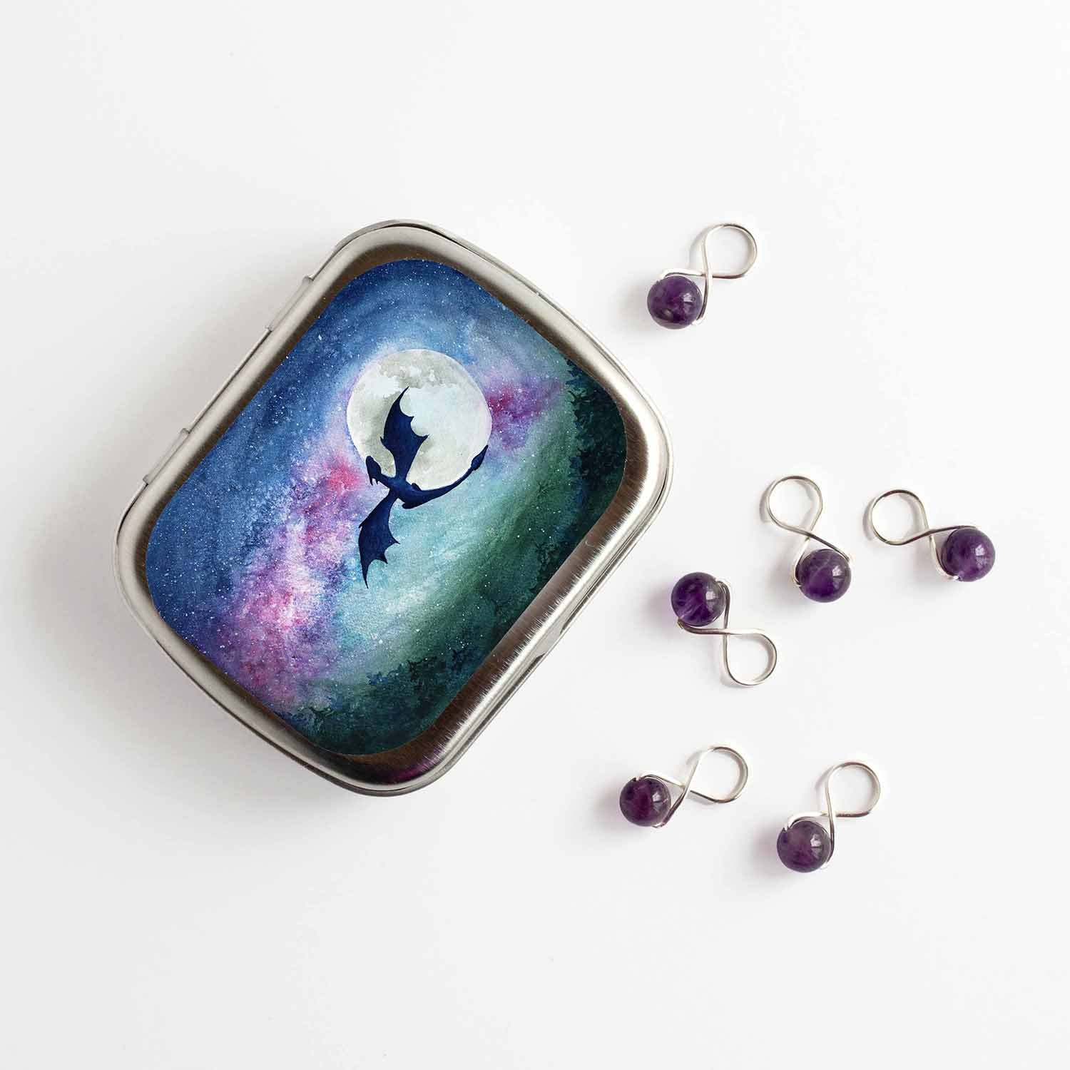 Dragon Moon Stitch Marker Storage Tin