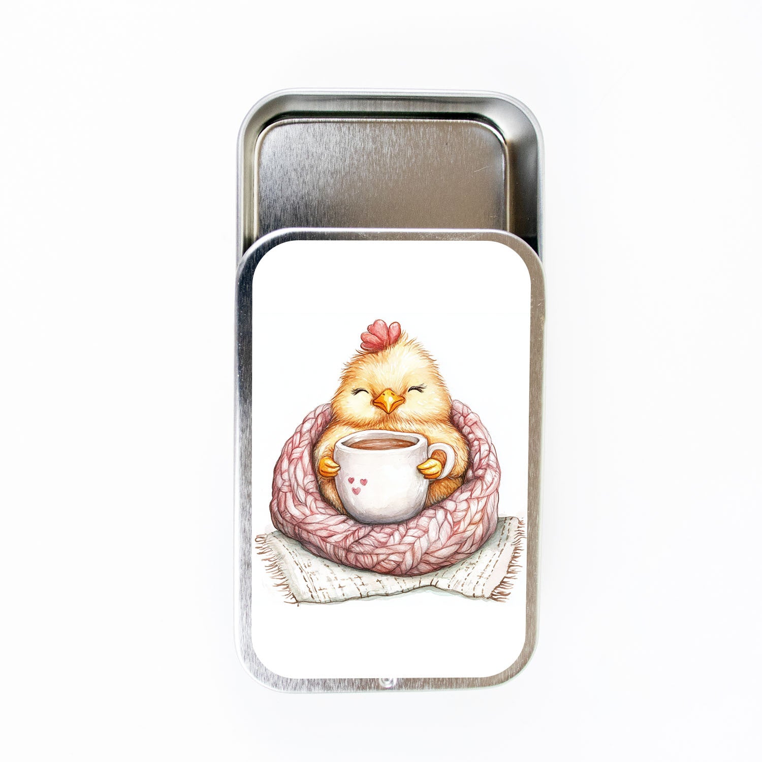 Emotional Support Chicken Stitch Marker Storage Tin