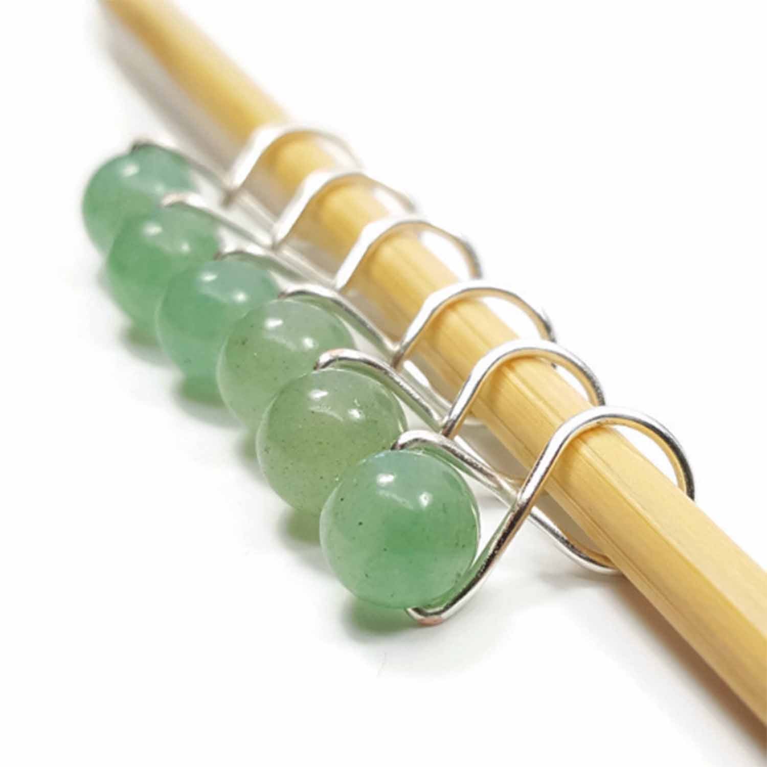 Green Aventurine Knitting or Crochet Stitch Markers