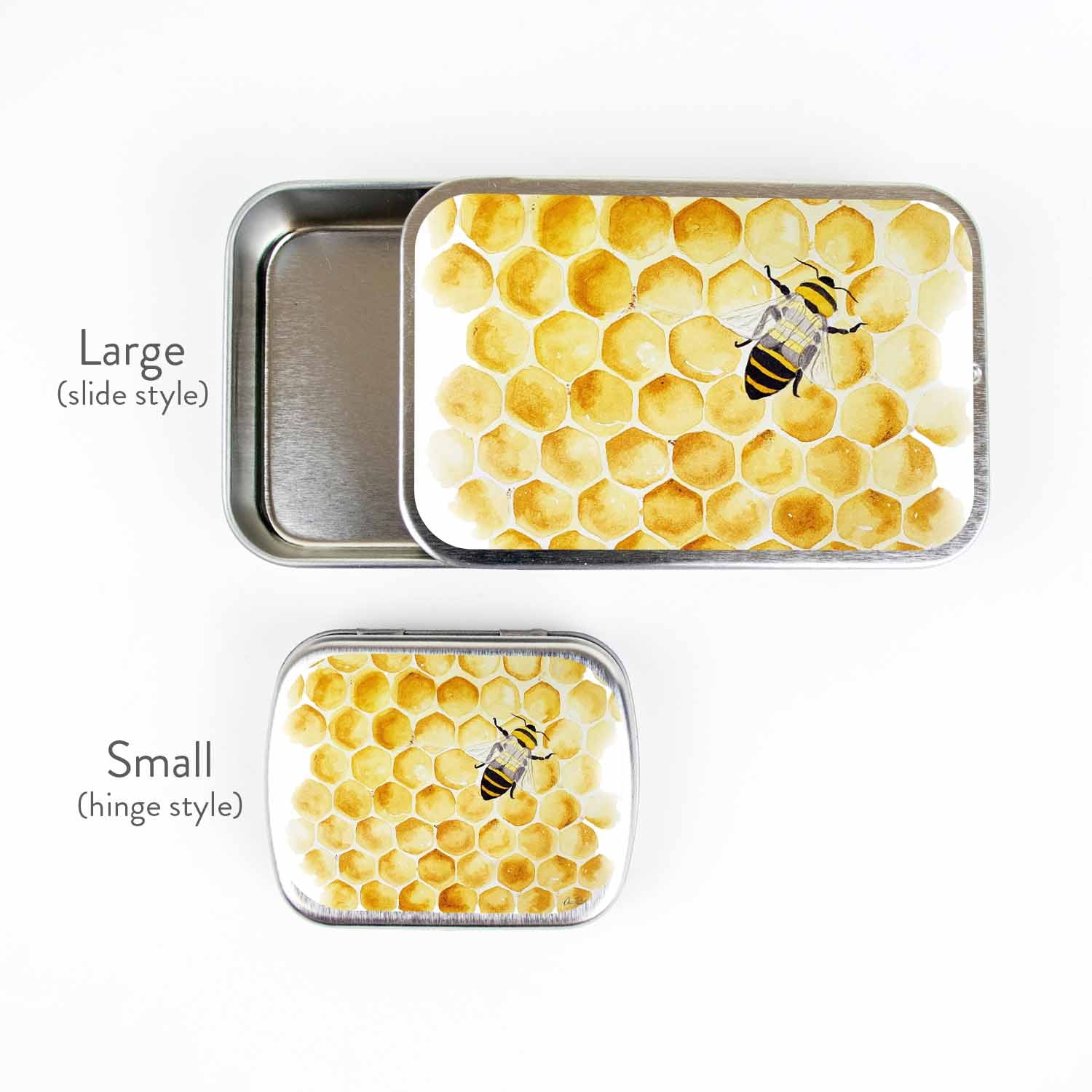 Honey Bee Stitch Marker Storage Tin