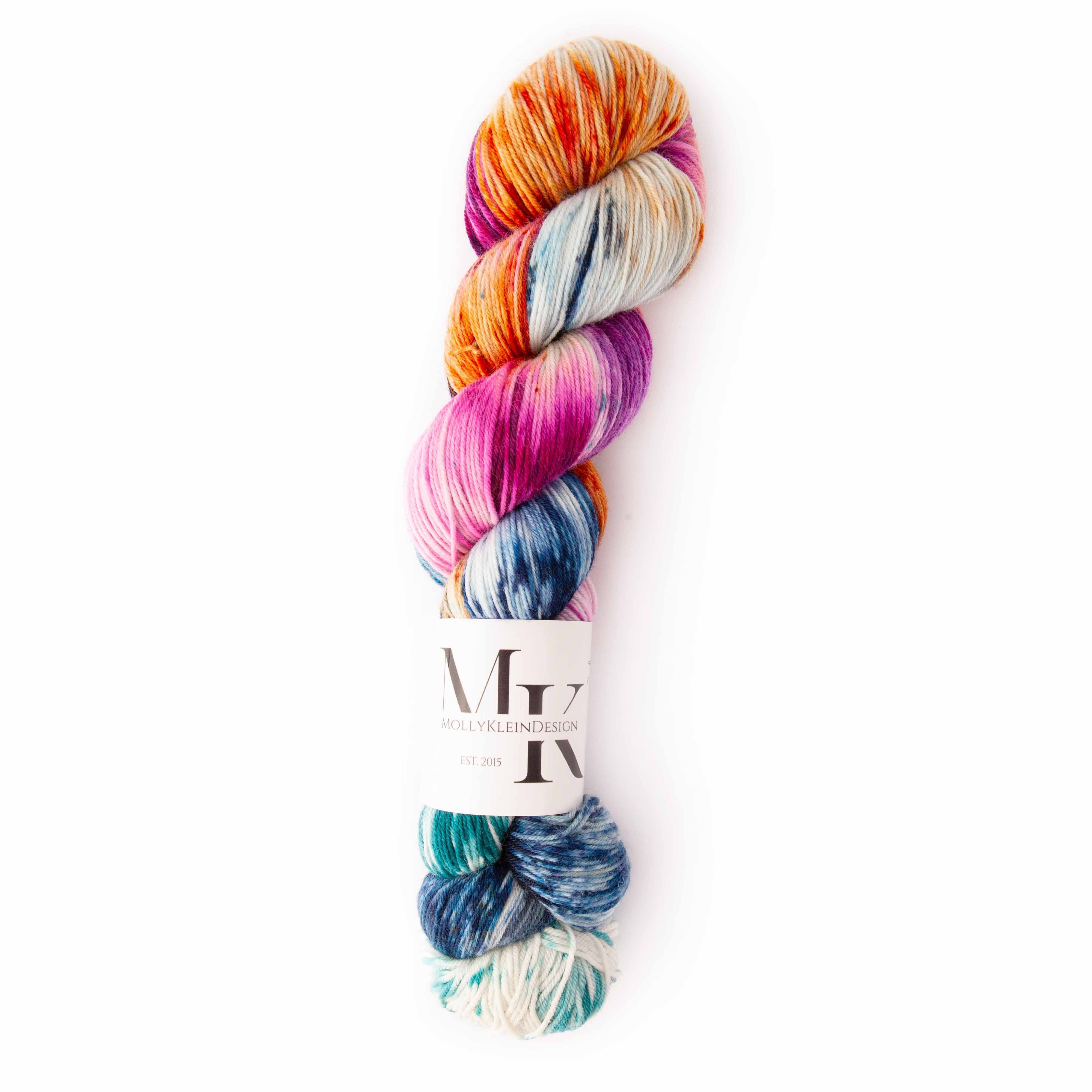 Molly Klein Design Sweet Sock Fingering Weight Yarn - Mermaid Colorway in White additional view