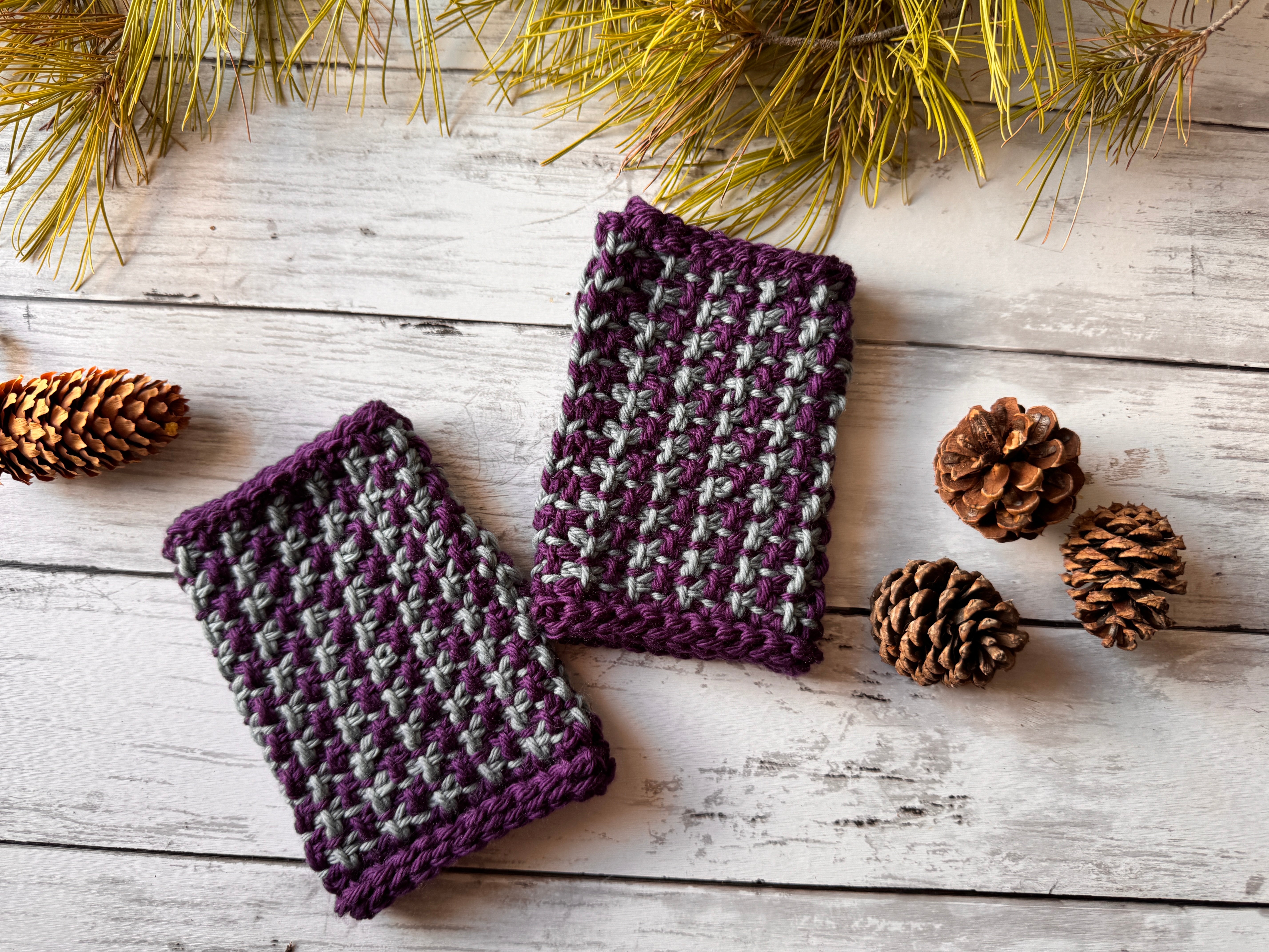 Snowfall Tunisian Crochet Mitts PDF Download Pattern by Aklori