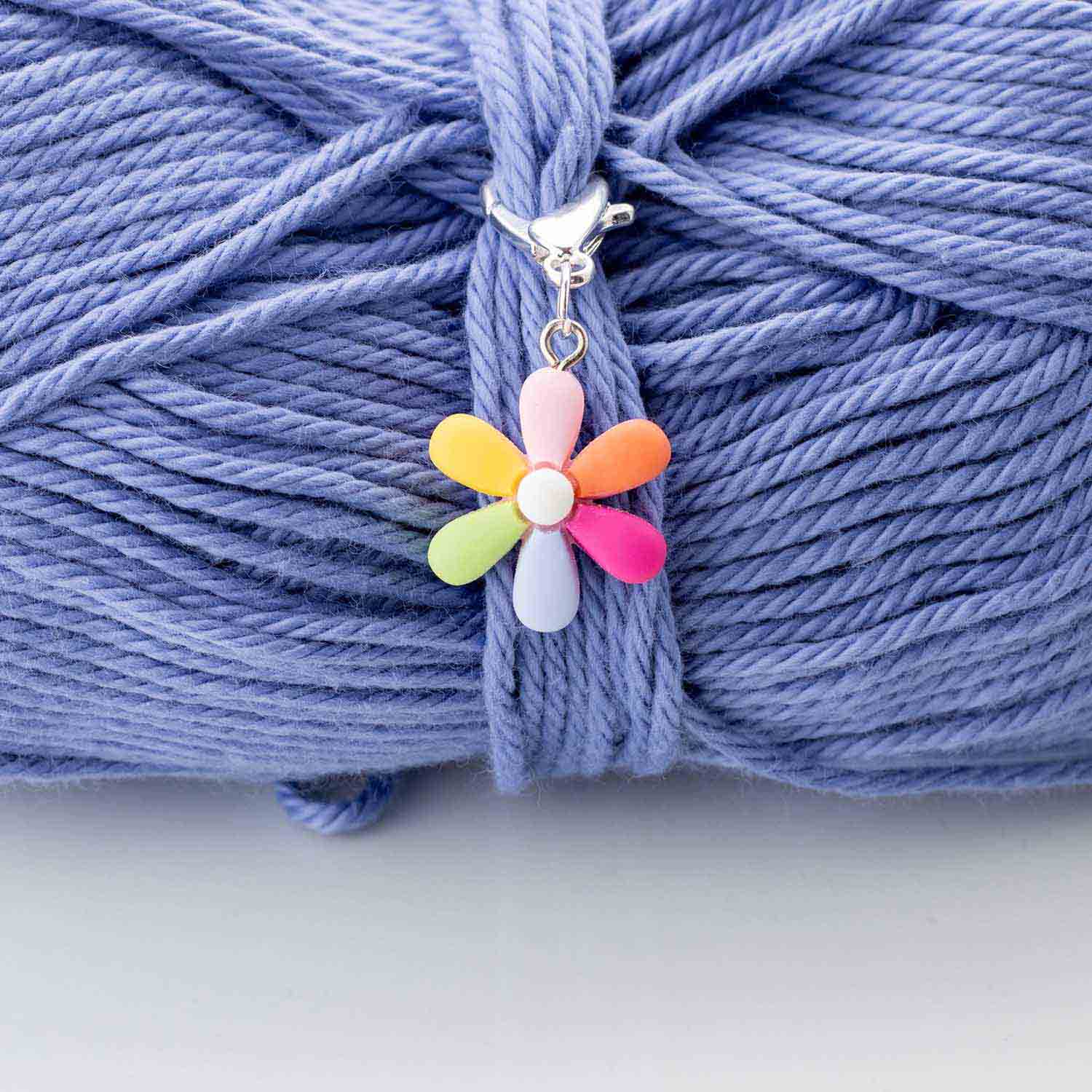 Hippy Rainbow Flower Crochet Stitch Marker
