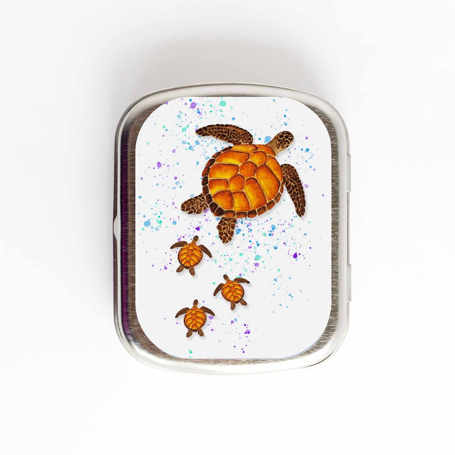 Sea Turtle Stitch Marker Storage Tin