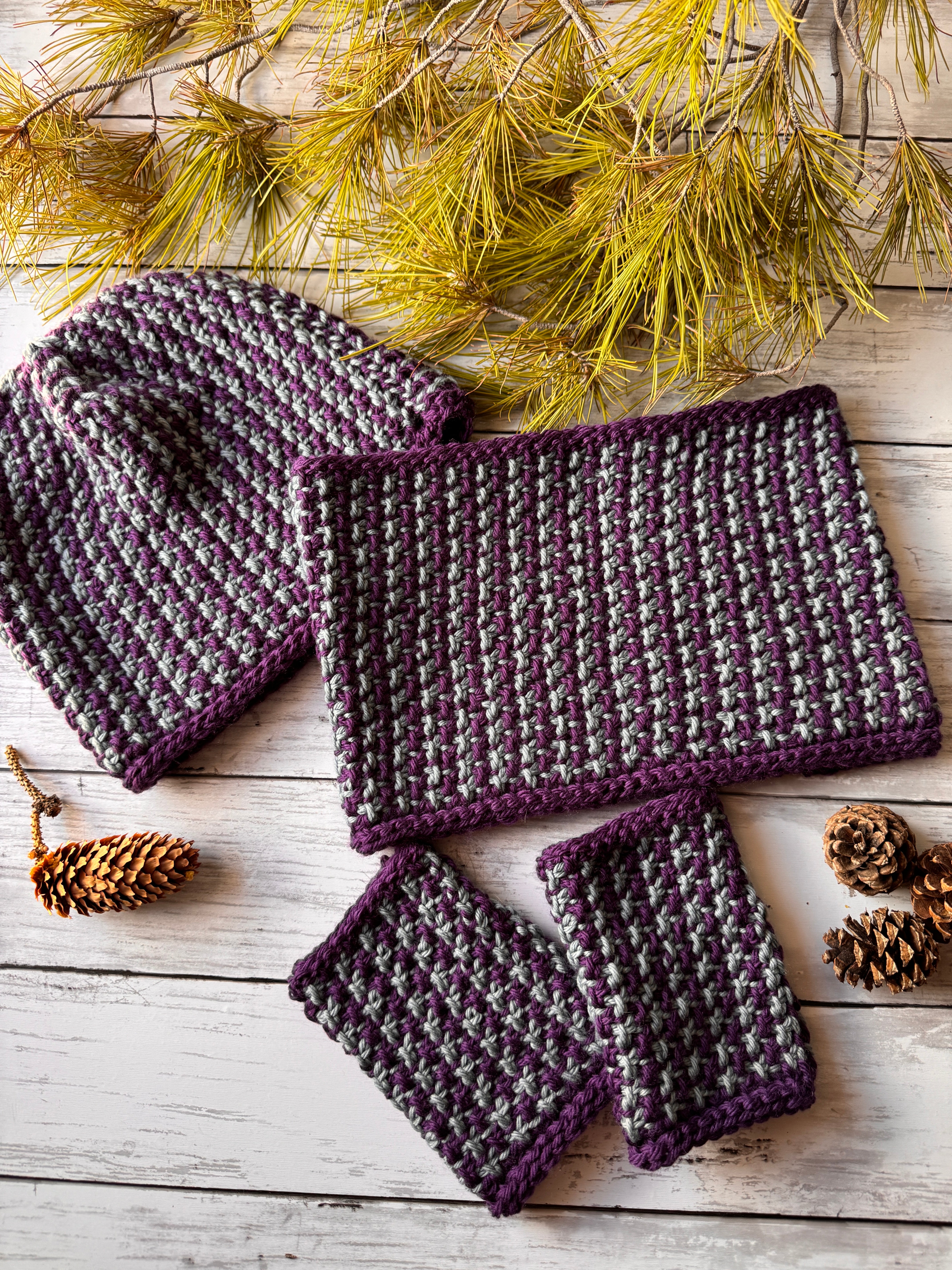 Snowfall Tunisian Crochet Hat Kit