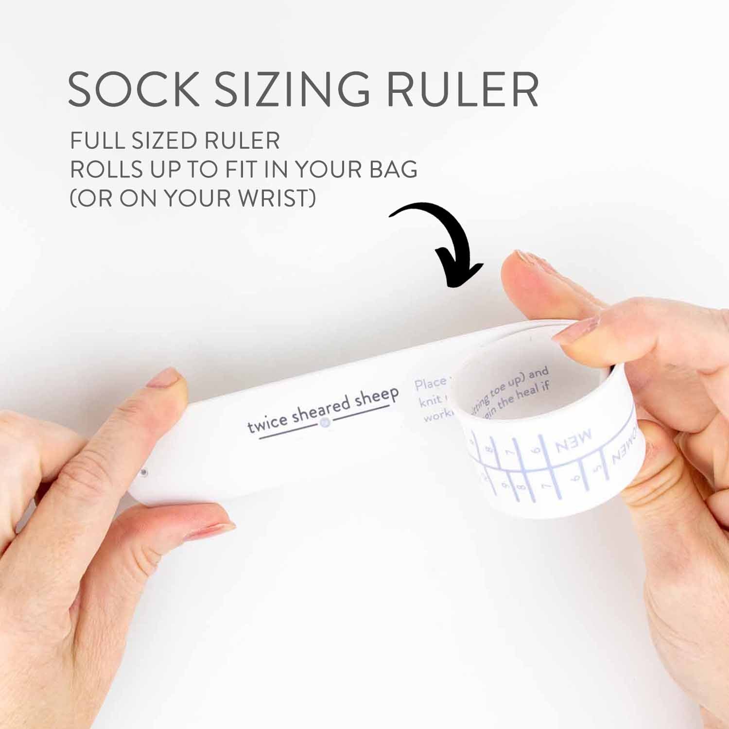 Sock Sizing Ruler - Sock Knitting Bracelet Ruler