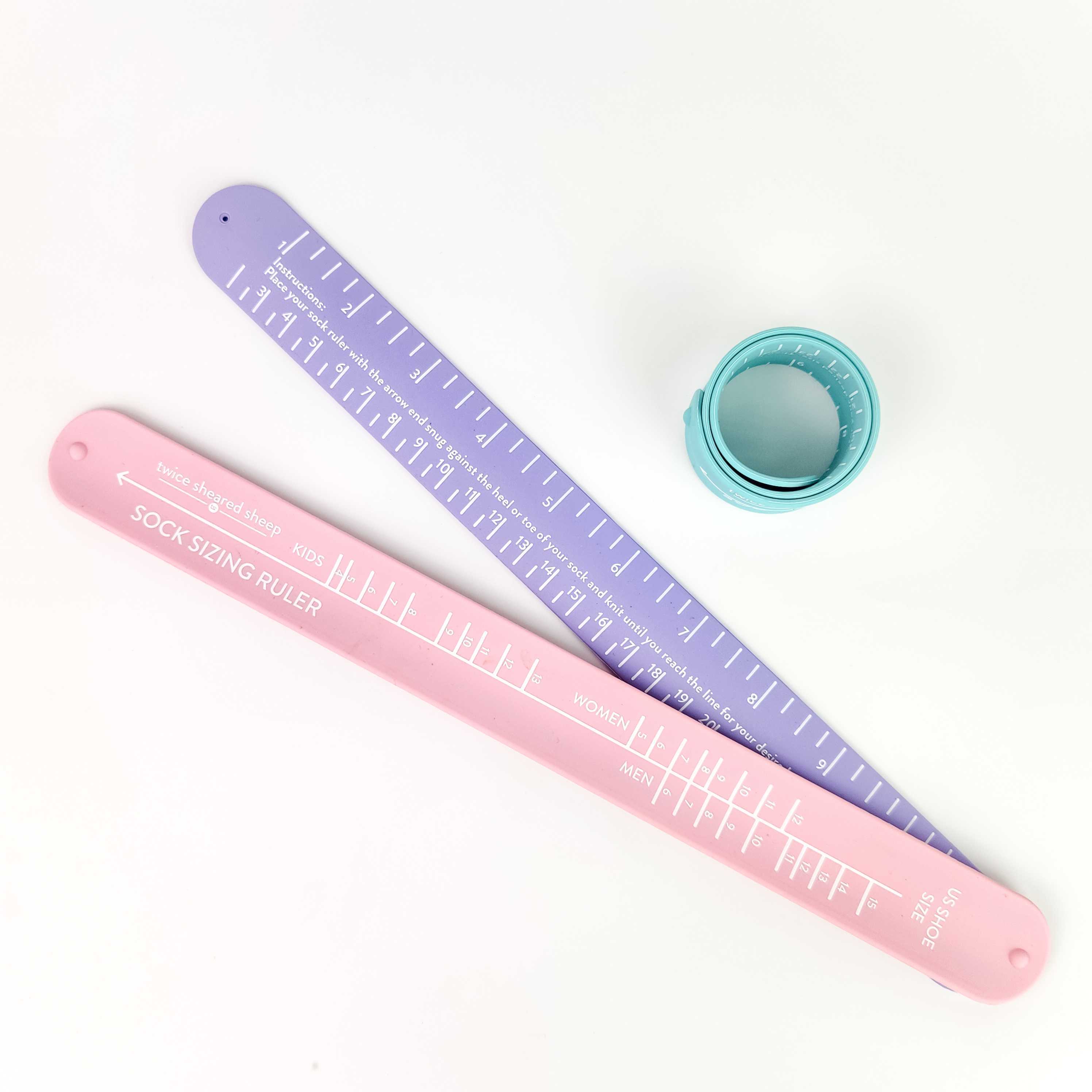 Sock Sizing Ruler - Sock Knitting Bracelet Ruler