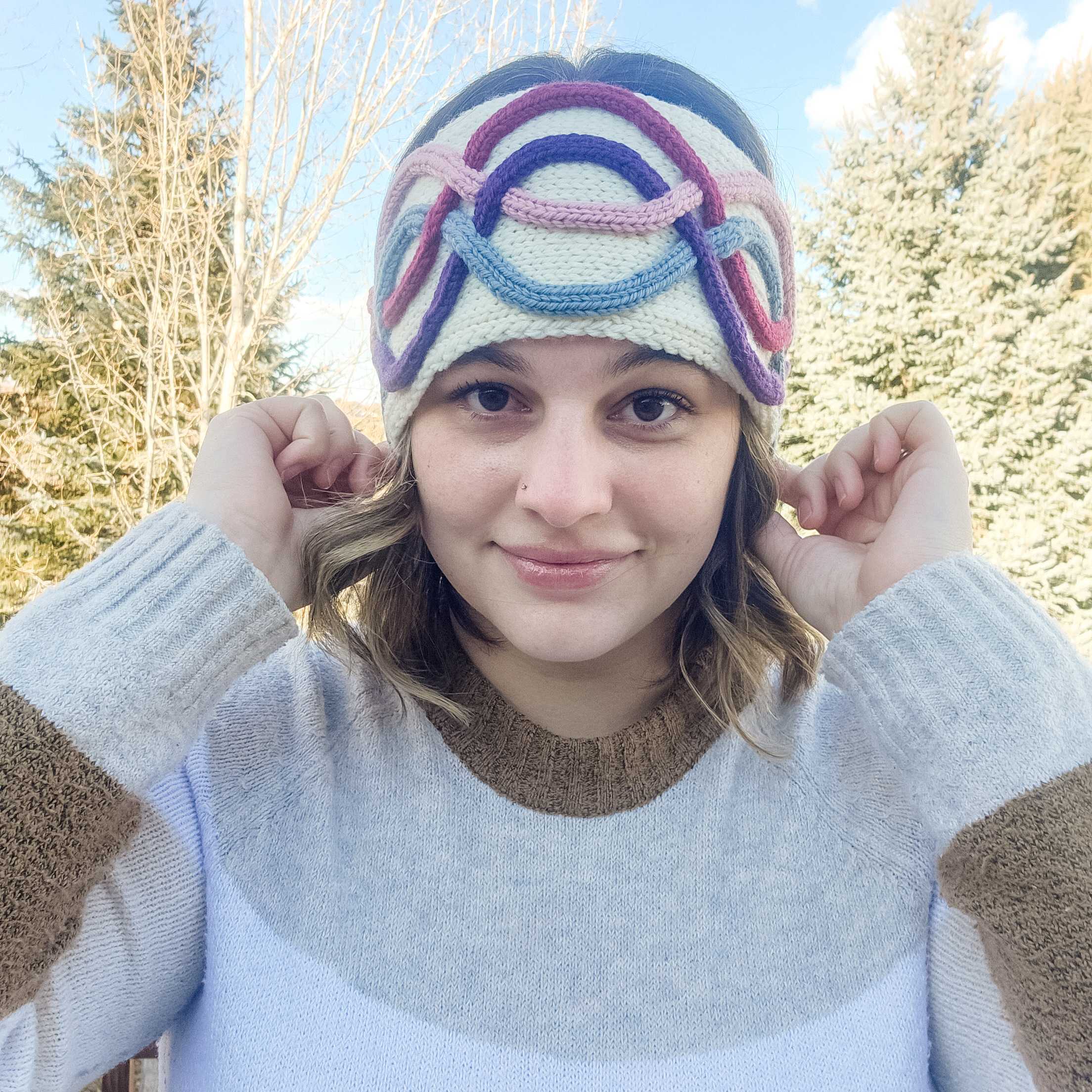Twining Roads Headband - Cord Quill Free Cable Knitting Pattern PDF