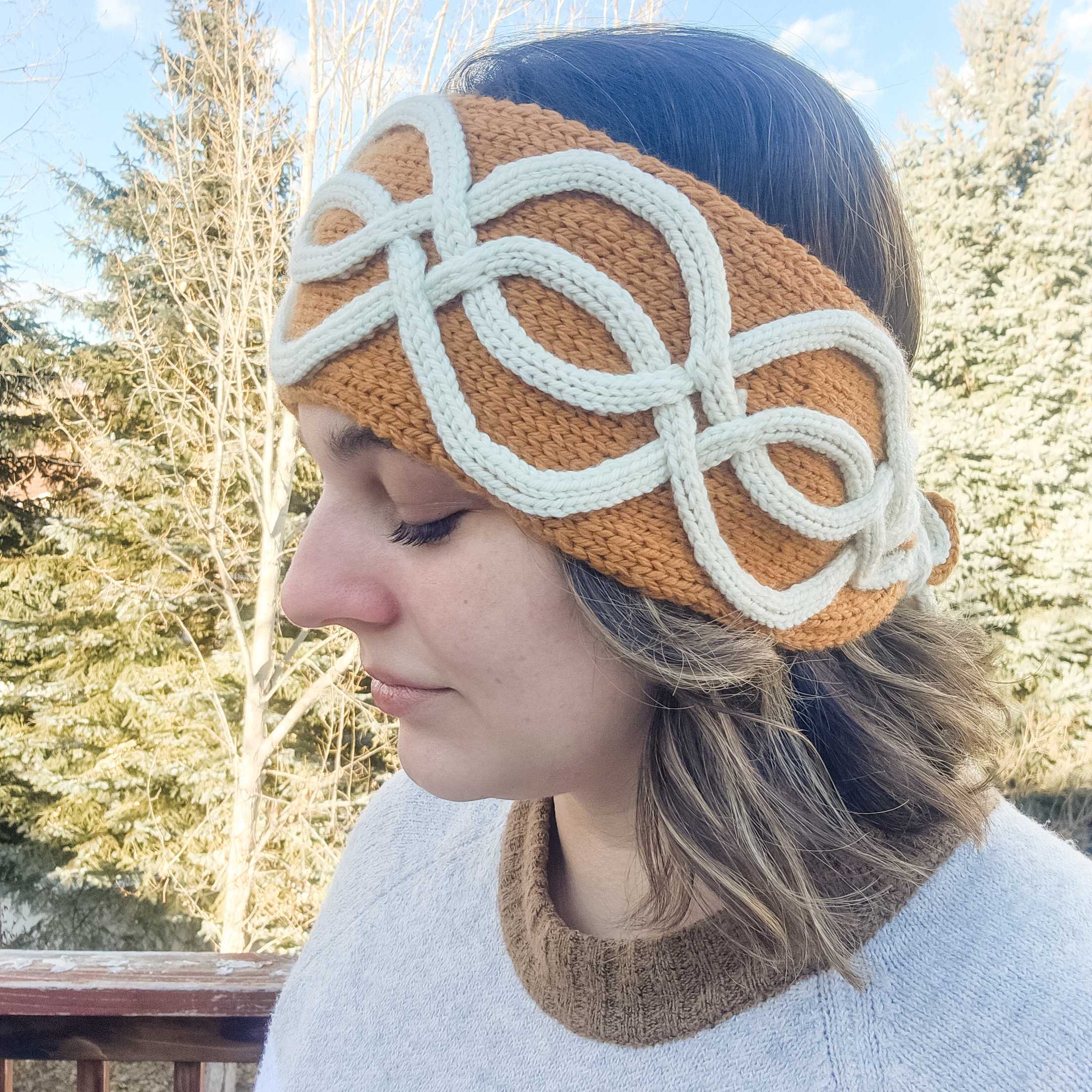 Twining Roads Headband - Cord Quill Free Cable Knitting Pattern PDF