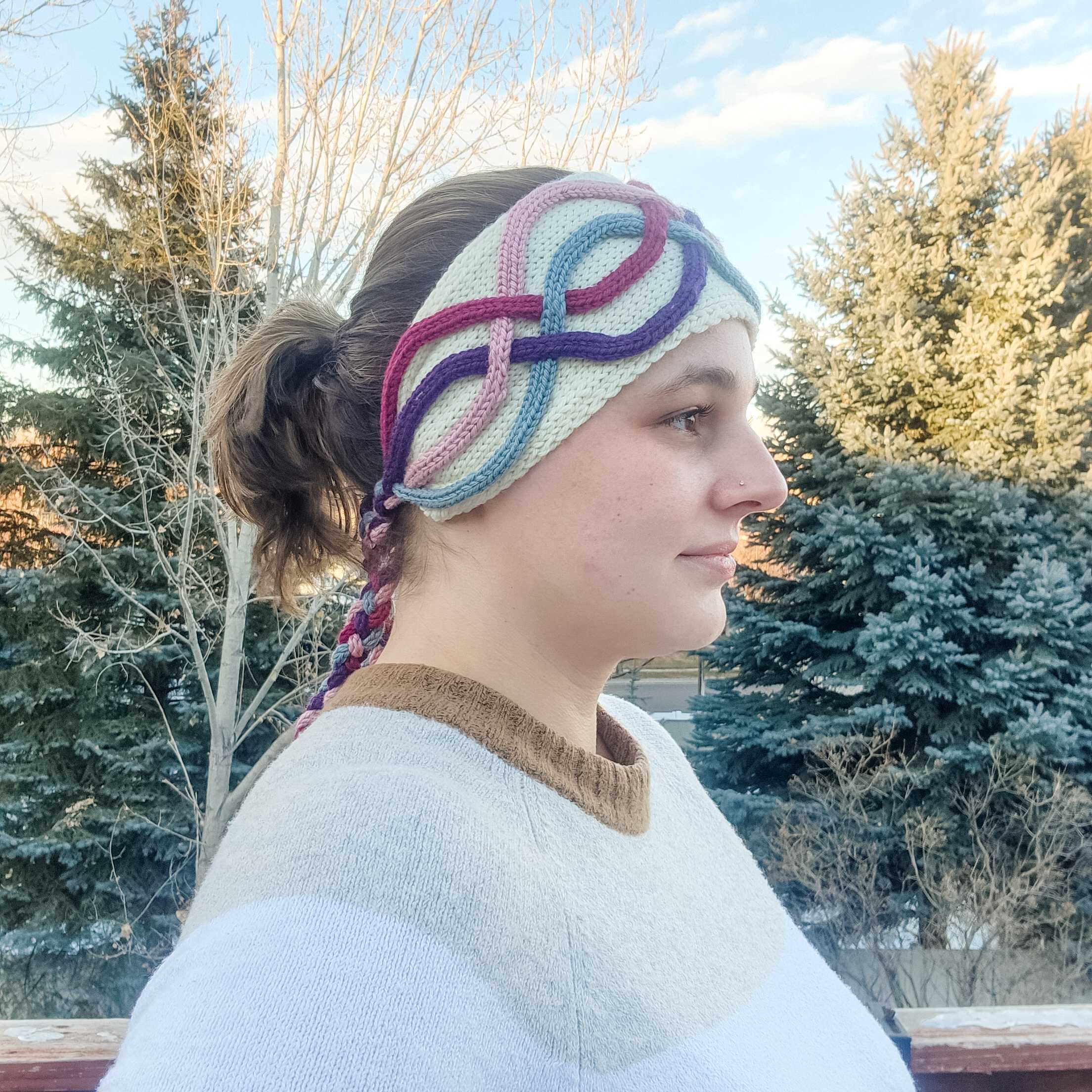 Twining Roads Headband - Cord Quill Free Cable Knitting Pattern PDF