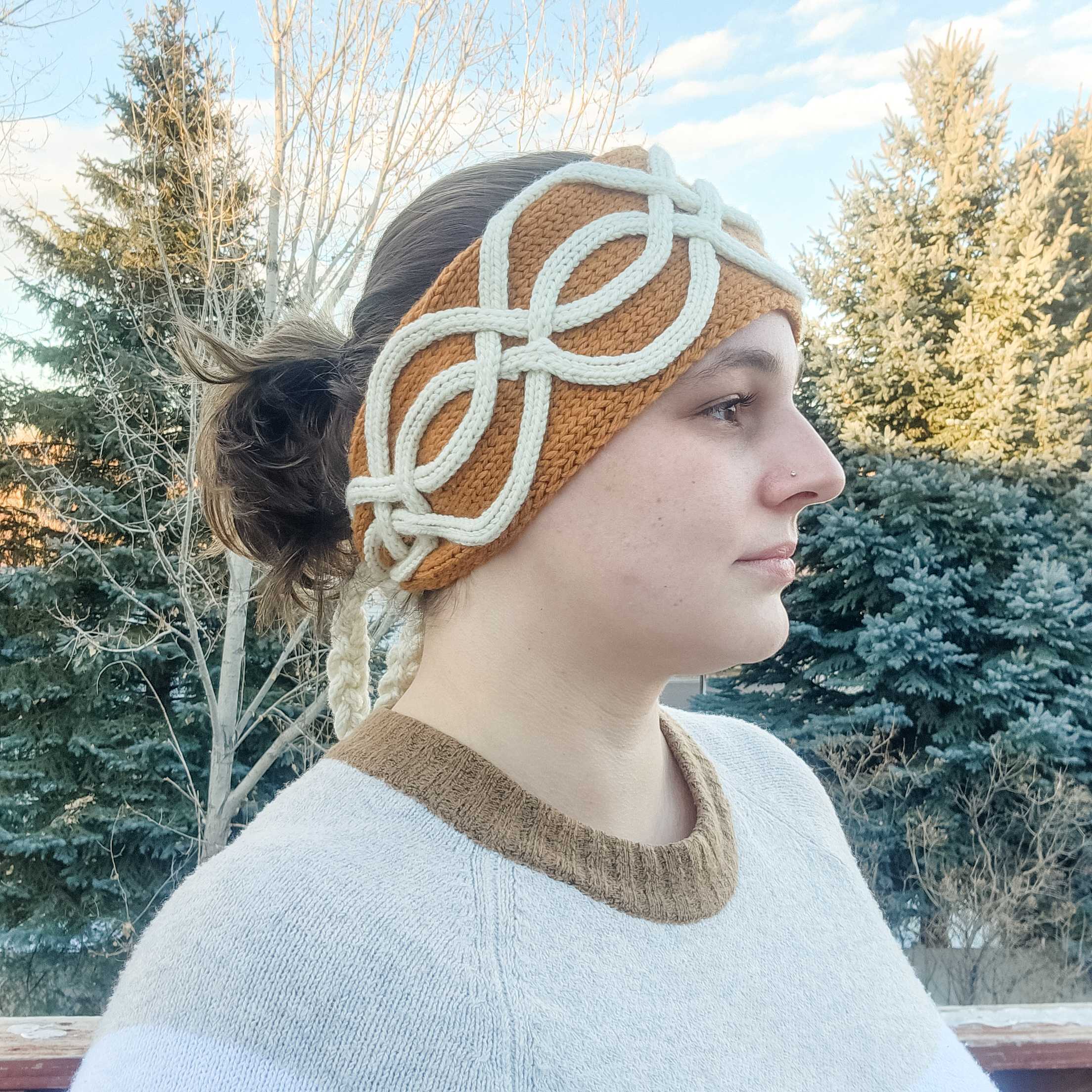 Twining Roads Headband - Cord Quill Free Cable Knitting Pattern PDF