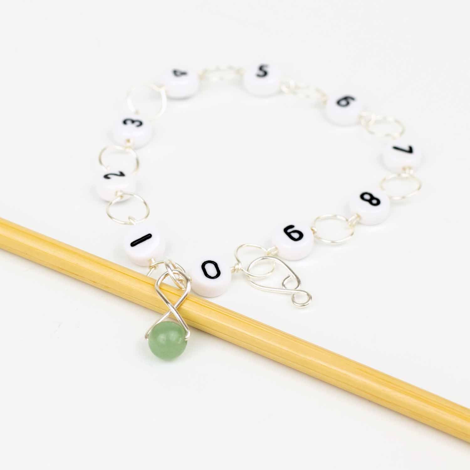 Green Aventurine - Knitting Row Counter