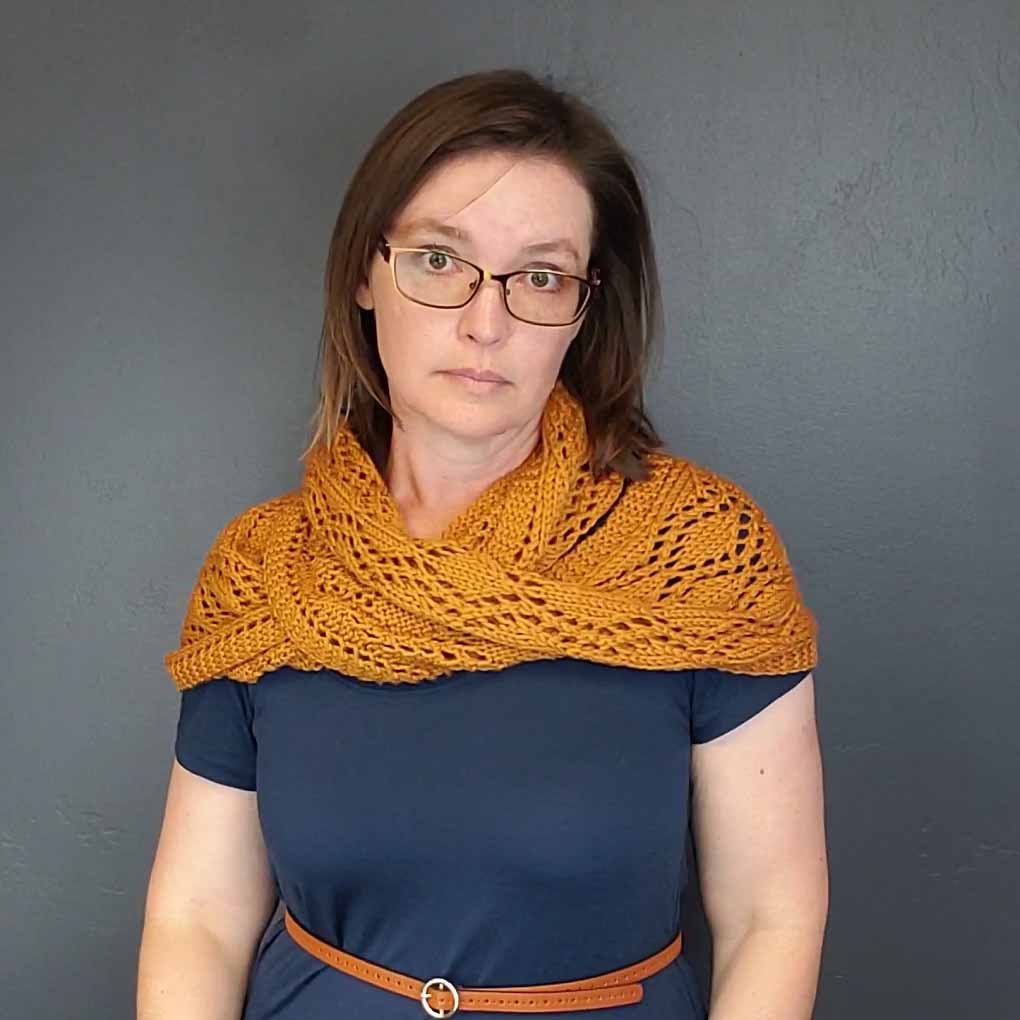 Diamond Trellis Lace Infinity Cowl Pattern