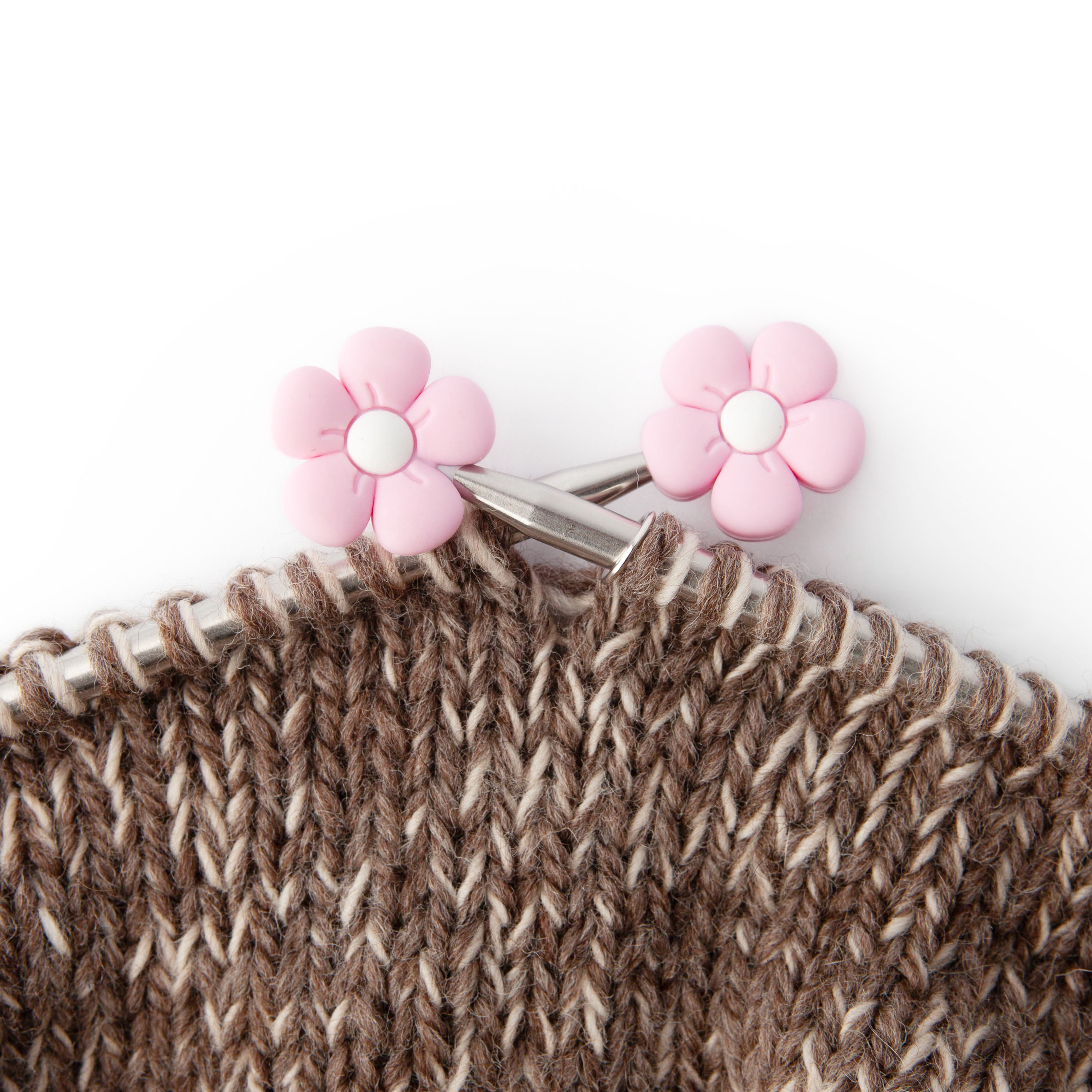 Pink Flower Knitting Needle Point Protectors