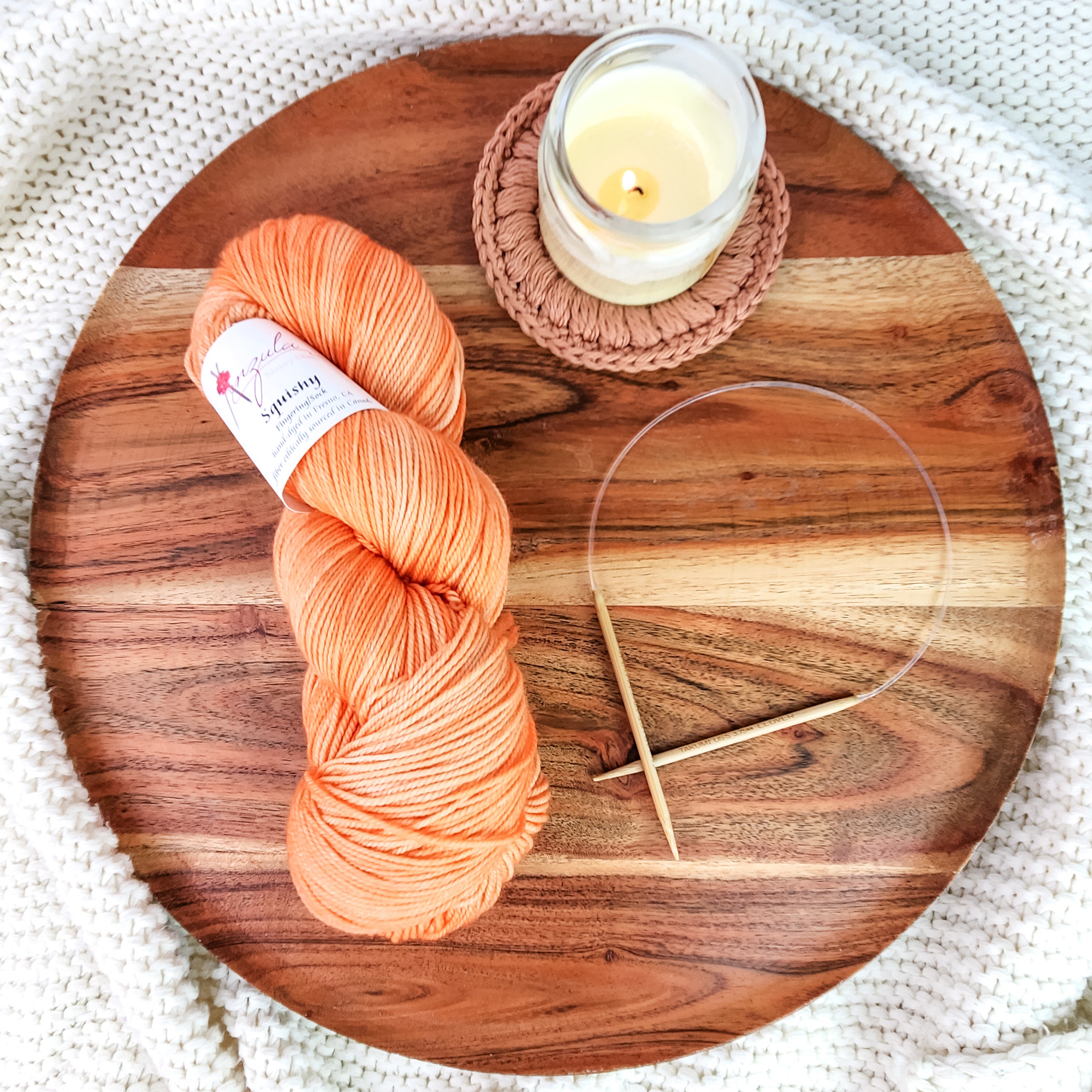 Anzula Squishy Heavy Fingering Weight Yarn - "Creamsicle"