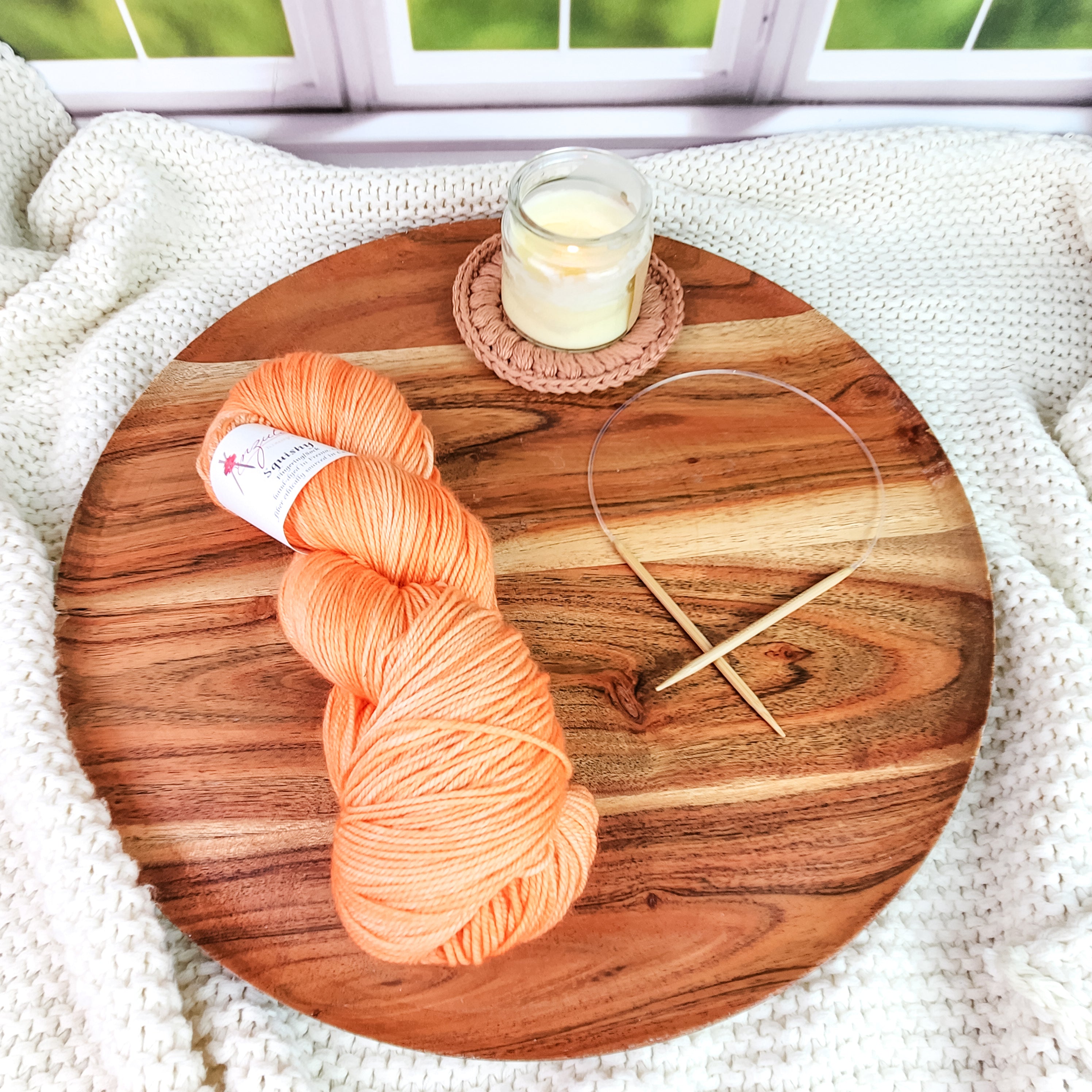 Anzula Squishy Heavy Fingering Weight Yarn - "Creamsicle"