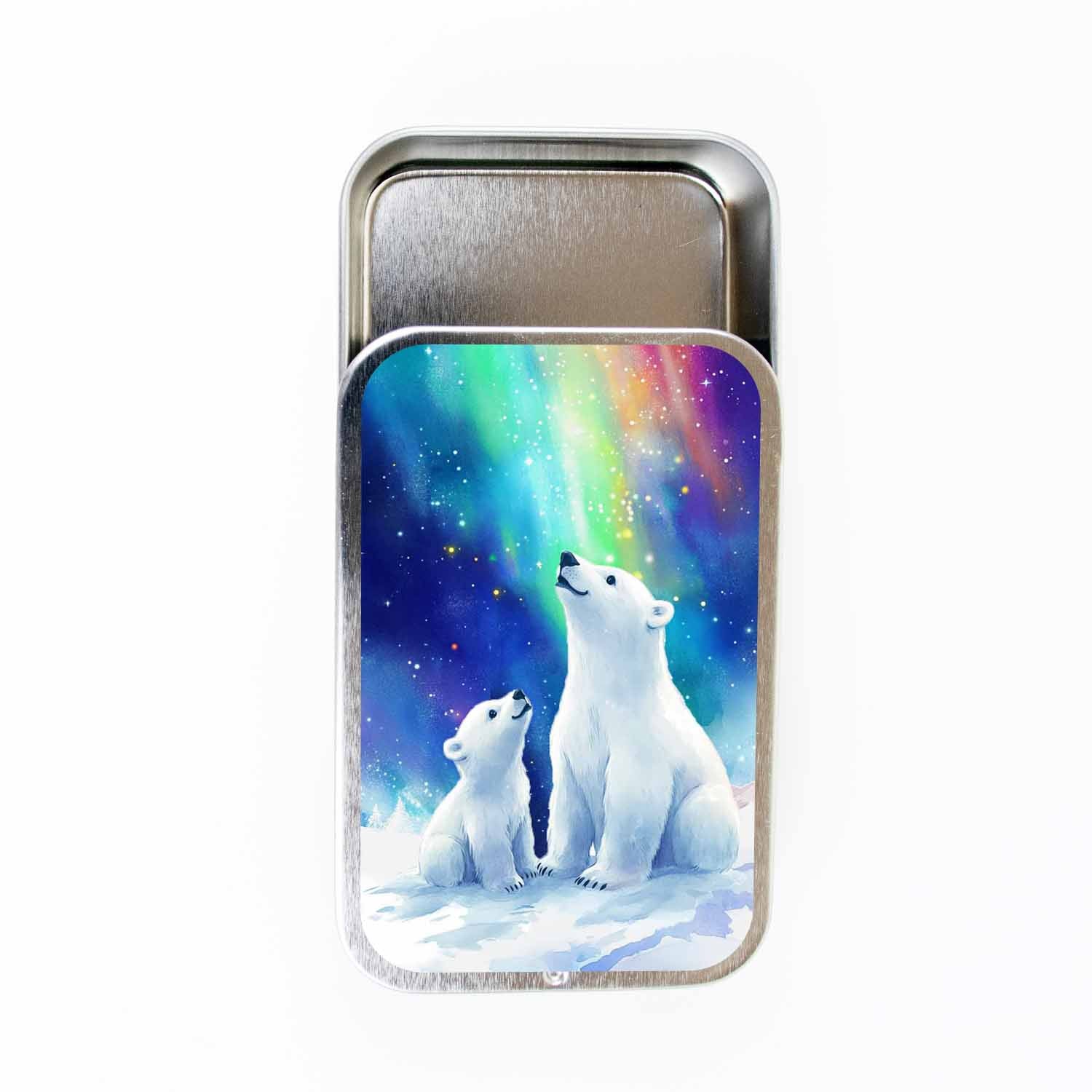 Aurora Polar Bears Stitch Marker Storage Tin