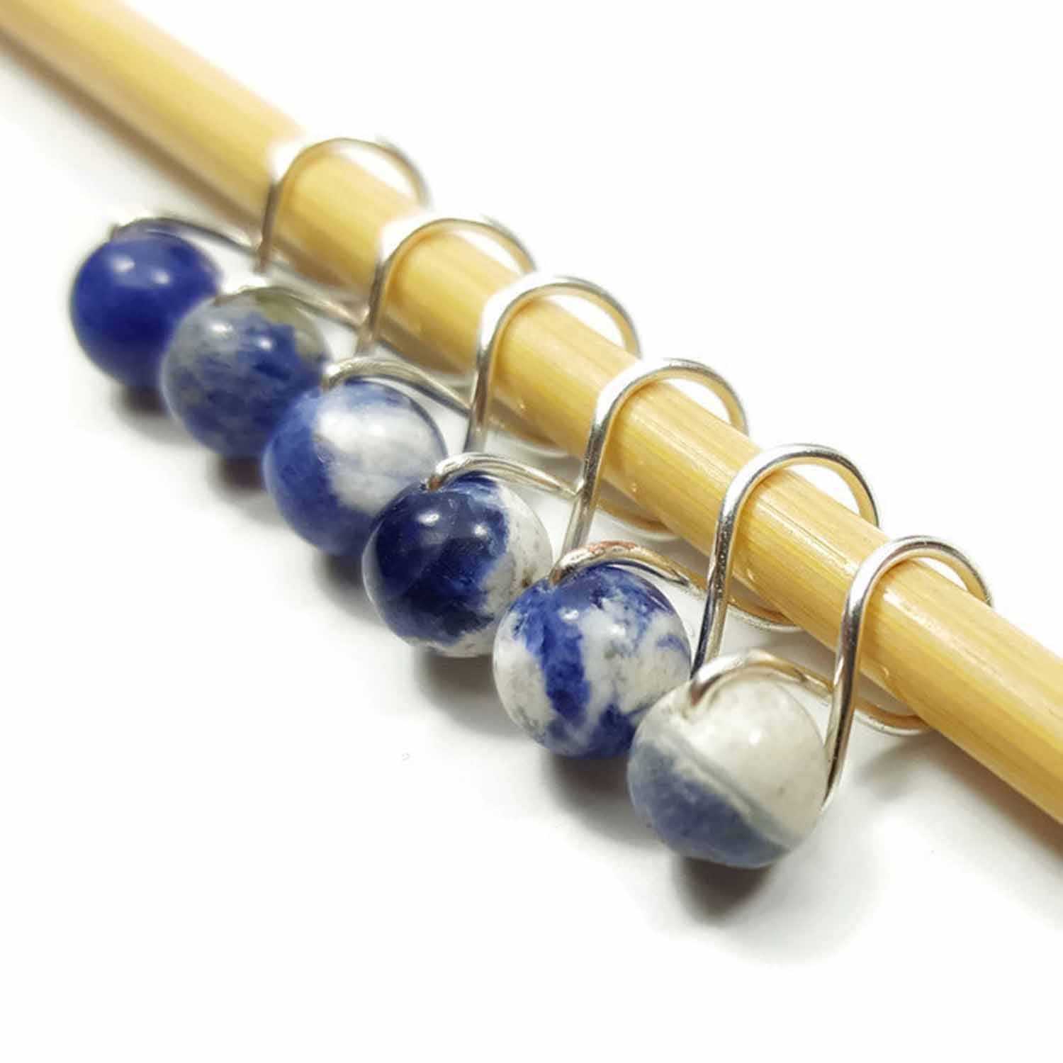 Blue Sodalite Knitting or Crochet Stitch Markers
