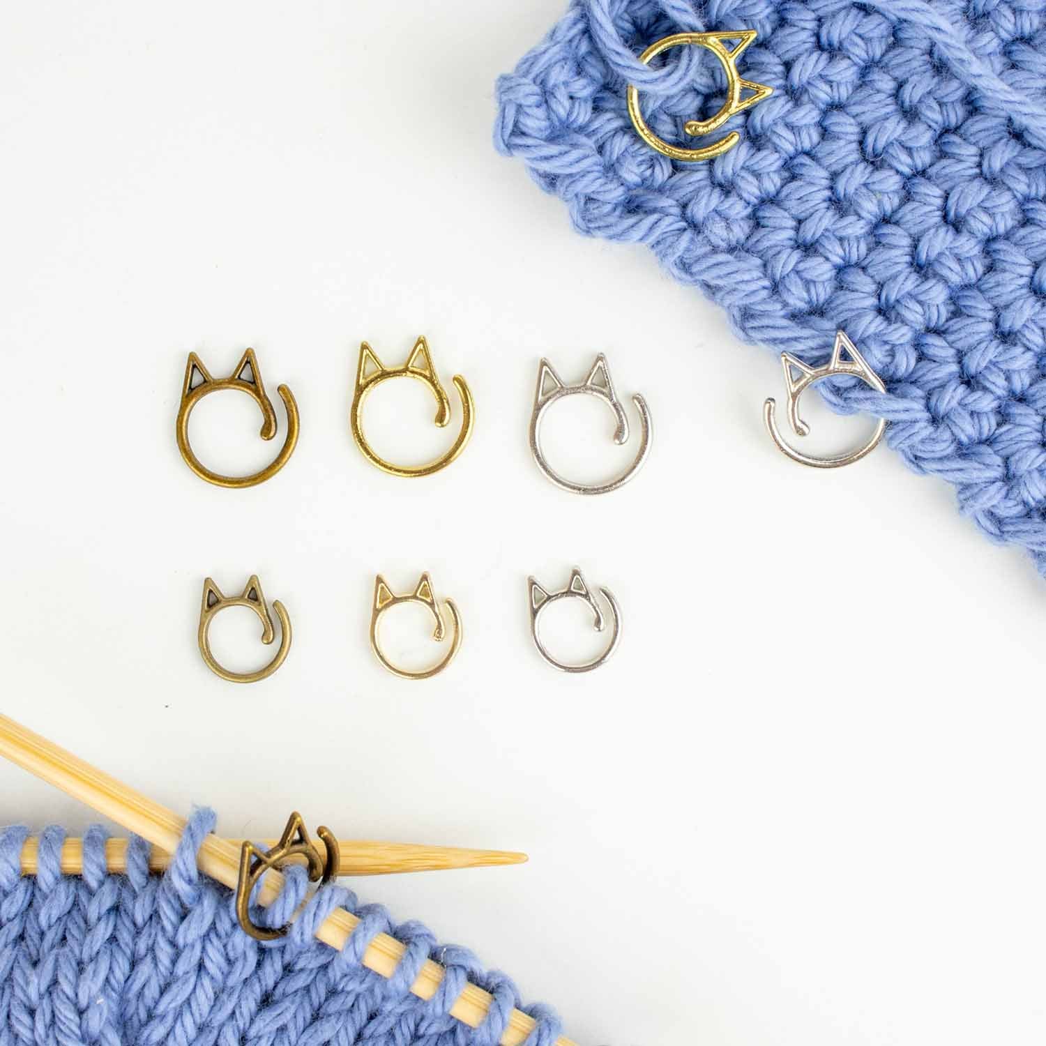 Amethyst Knitting or Crochet Stitch Markers - Twice Sheared Sheep