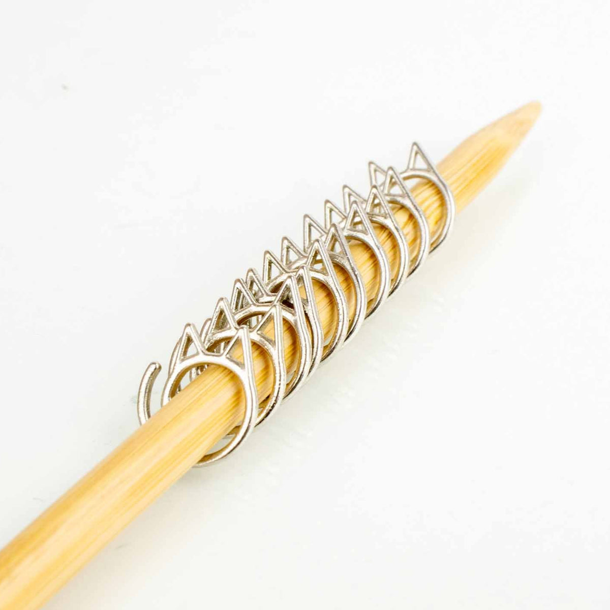 Cat Clips - Simple Removable Stitch Markers - Silver - Twice Sheared Sheep
