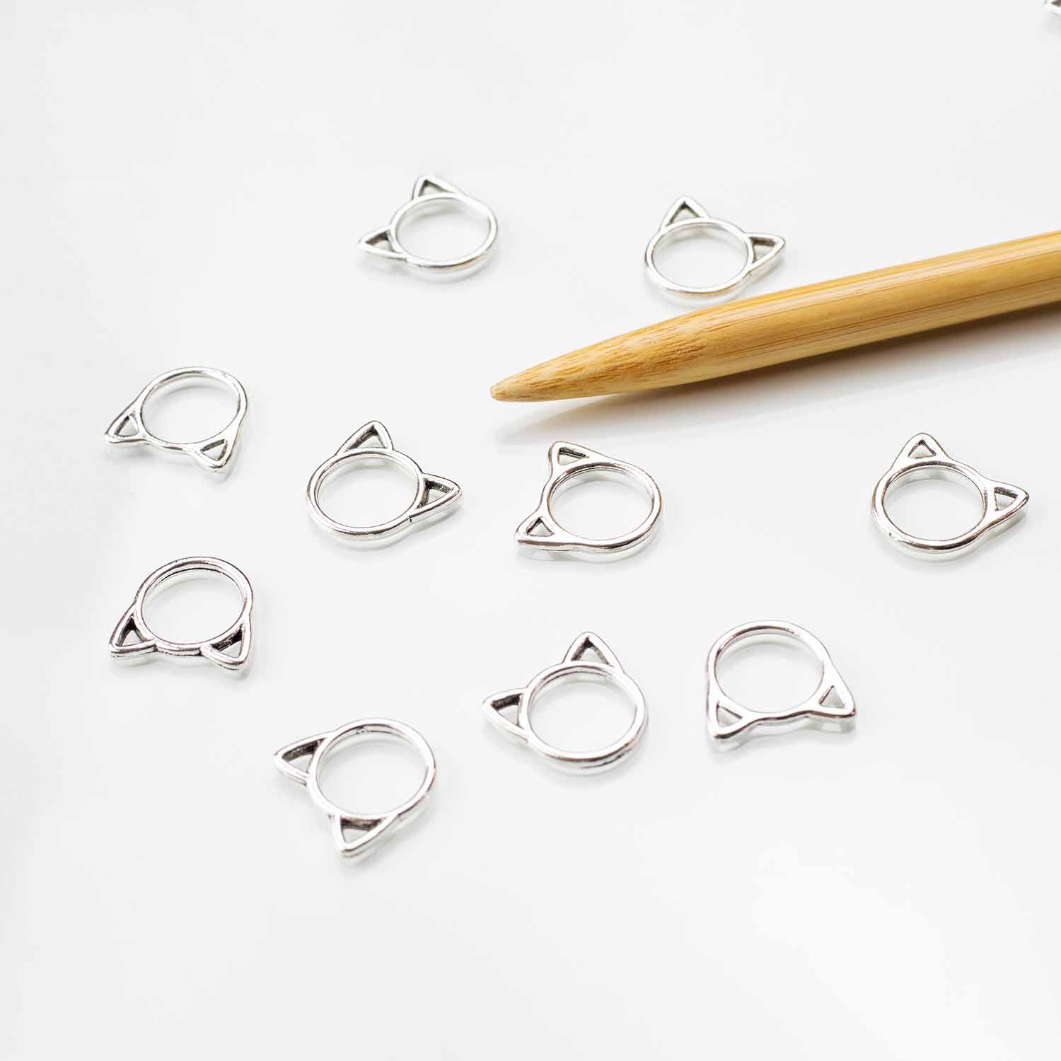 5PCS Cat Stitch Markers for Knitting & Crocheting Enamel Crochet Stitch  Marker Cat Crochet Ring Charms Locking Stitch Markers Crochet Markers for