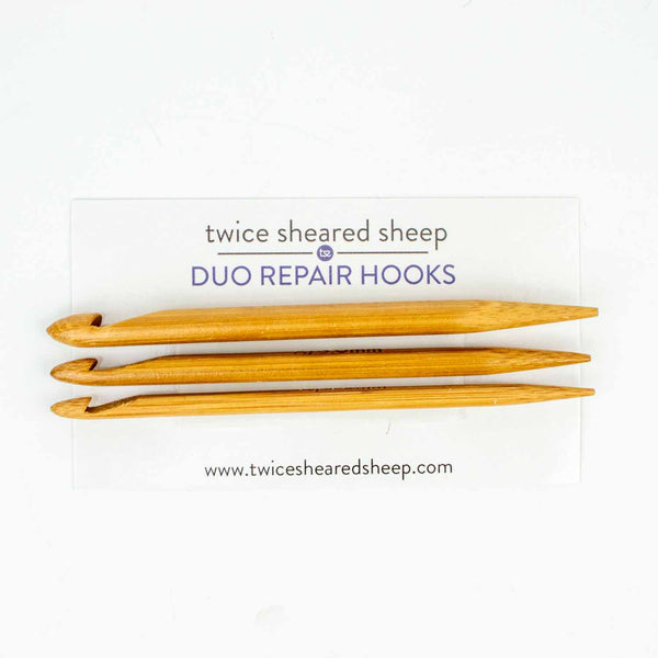 Duo Wooden Repair Hooks - Set of 3 - Twice Sheared Sheep