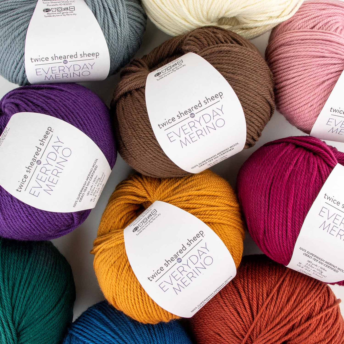 EVERYDAY MERINO Worsted Weight 100 Superwash Merino Yarn Twice everyday-merino-worsted-weight-100-superwash-merino-yarn-twice