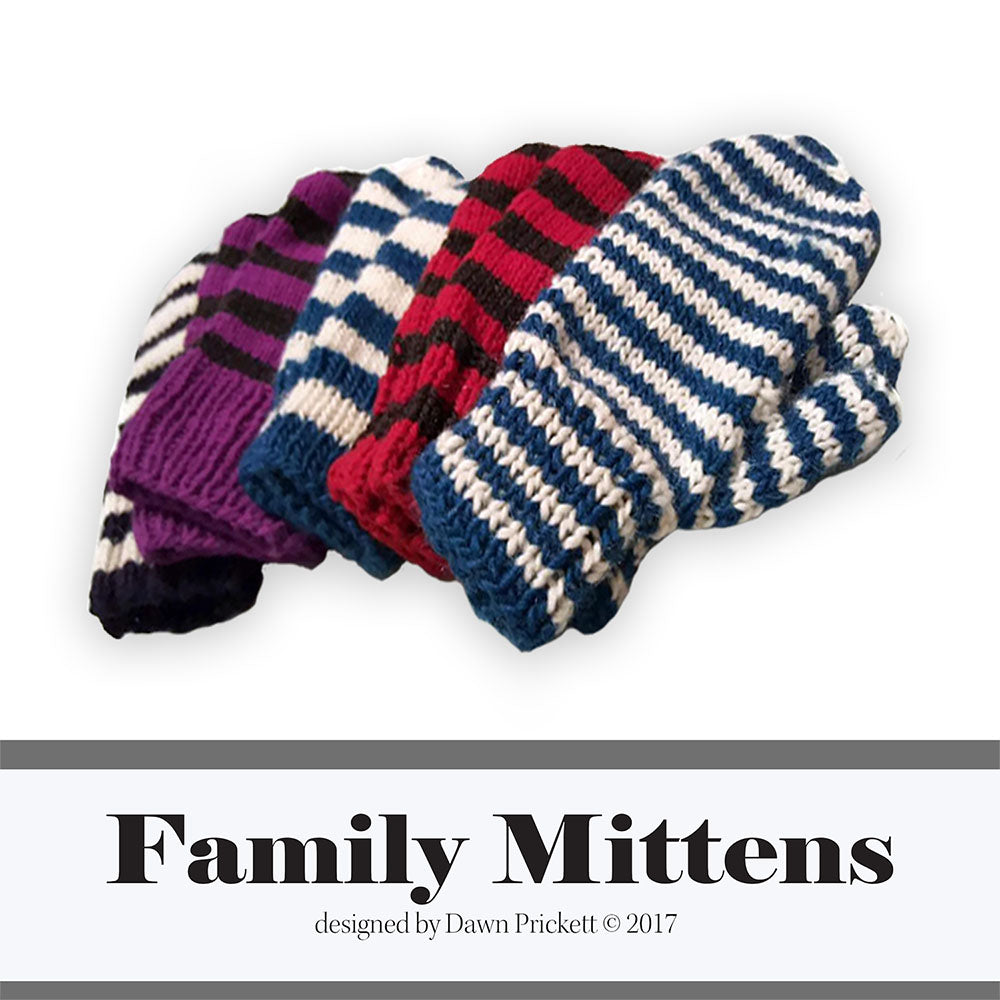 knit mitten pattern - Family Mittens PDF