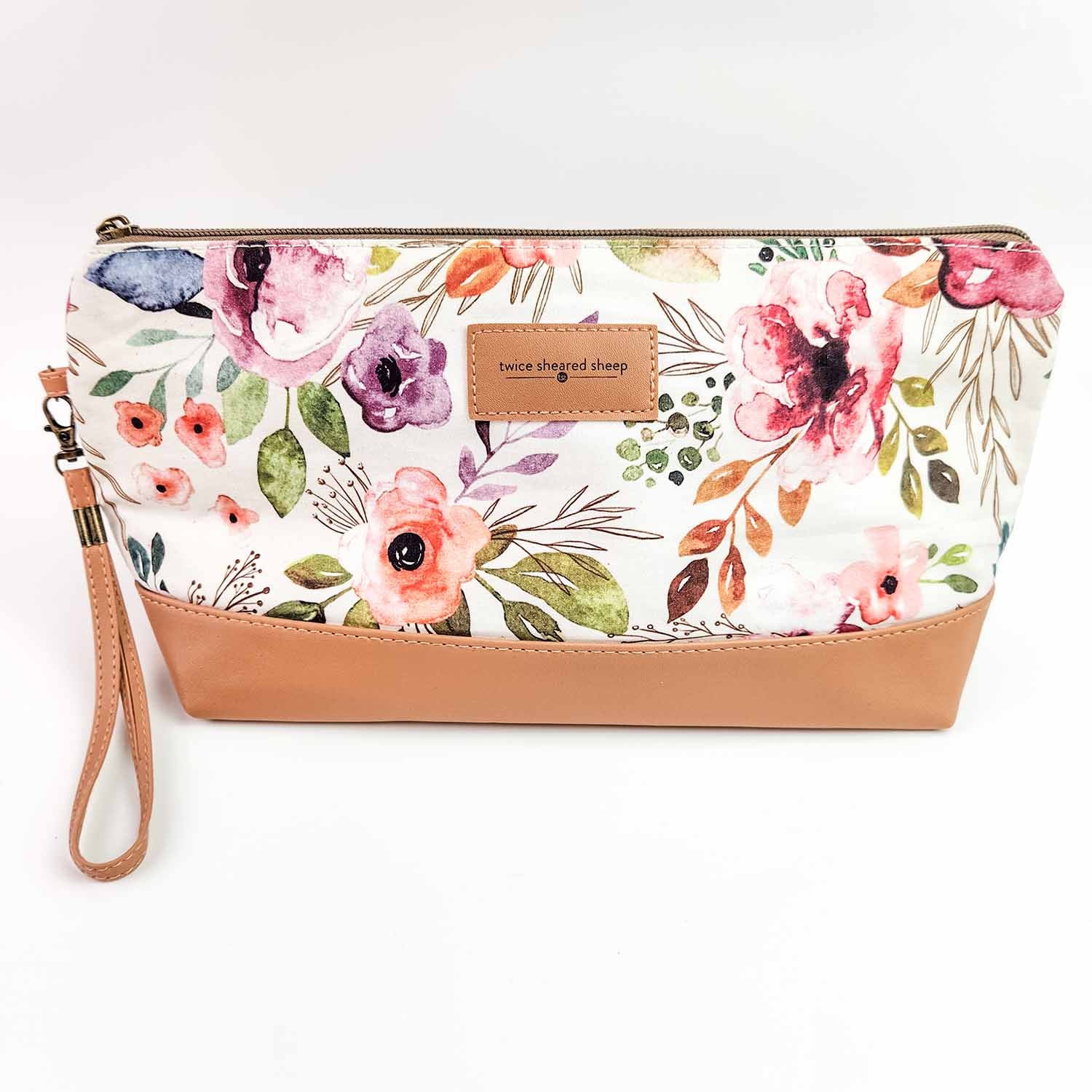 Spring Floral Trinity Bag – Medium Zippered Knitting Project Bag