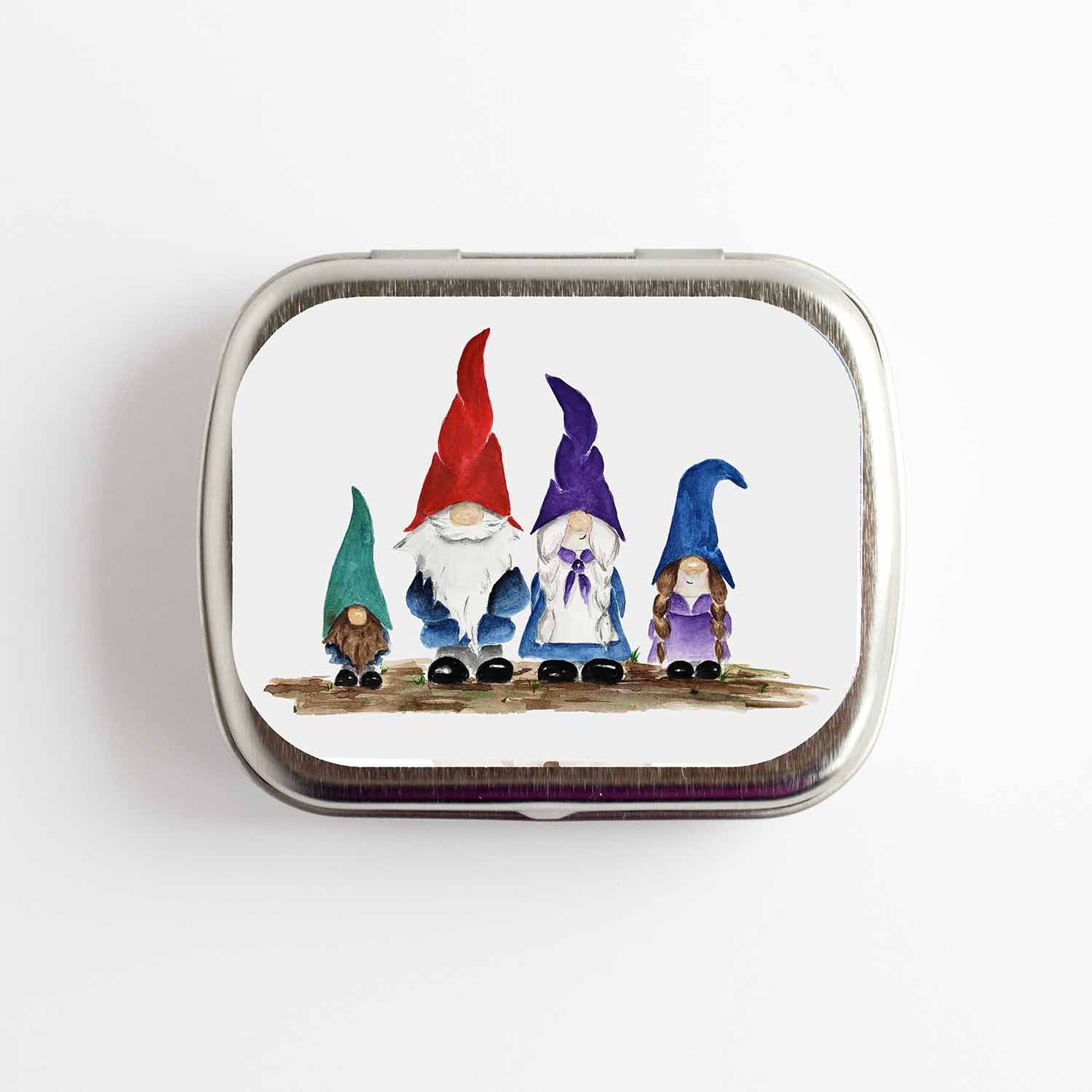 Gnome Family Stitch Marker Tin