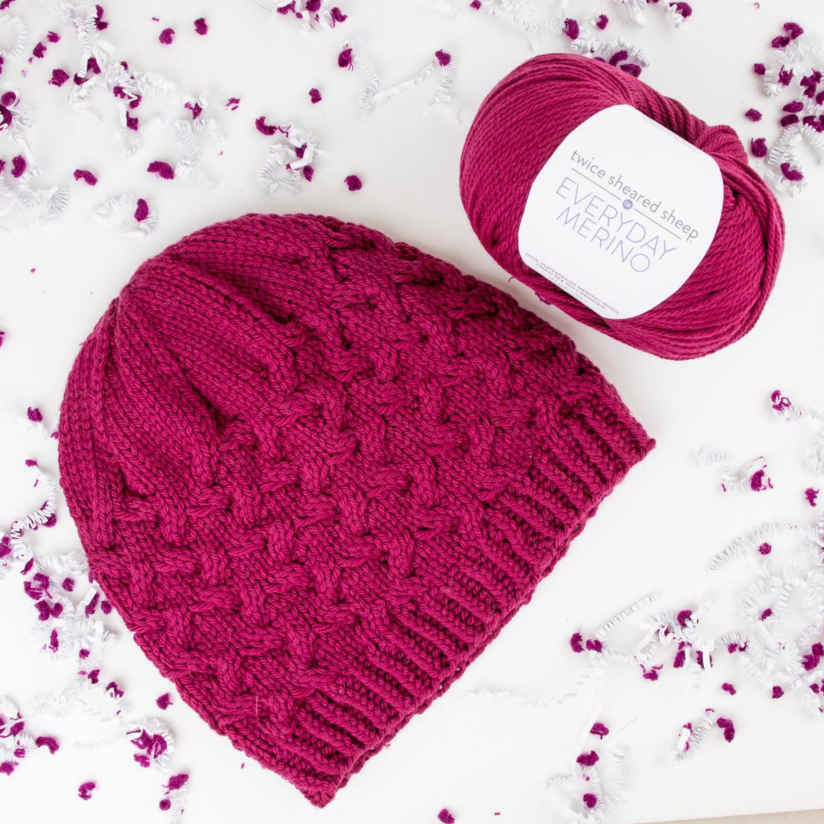 Alexander Cabled Beanie Hat Pattern - Twice Sheared Sheep