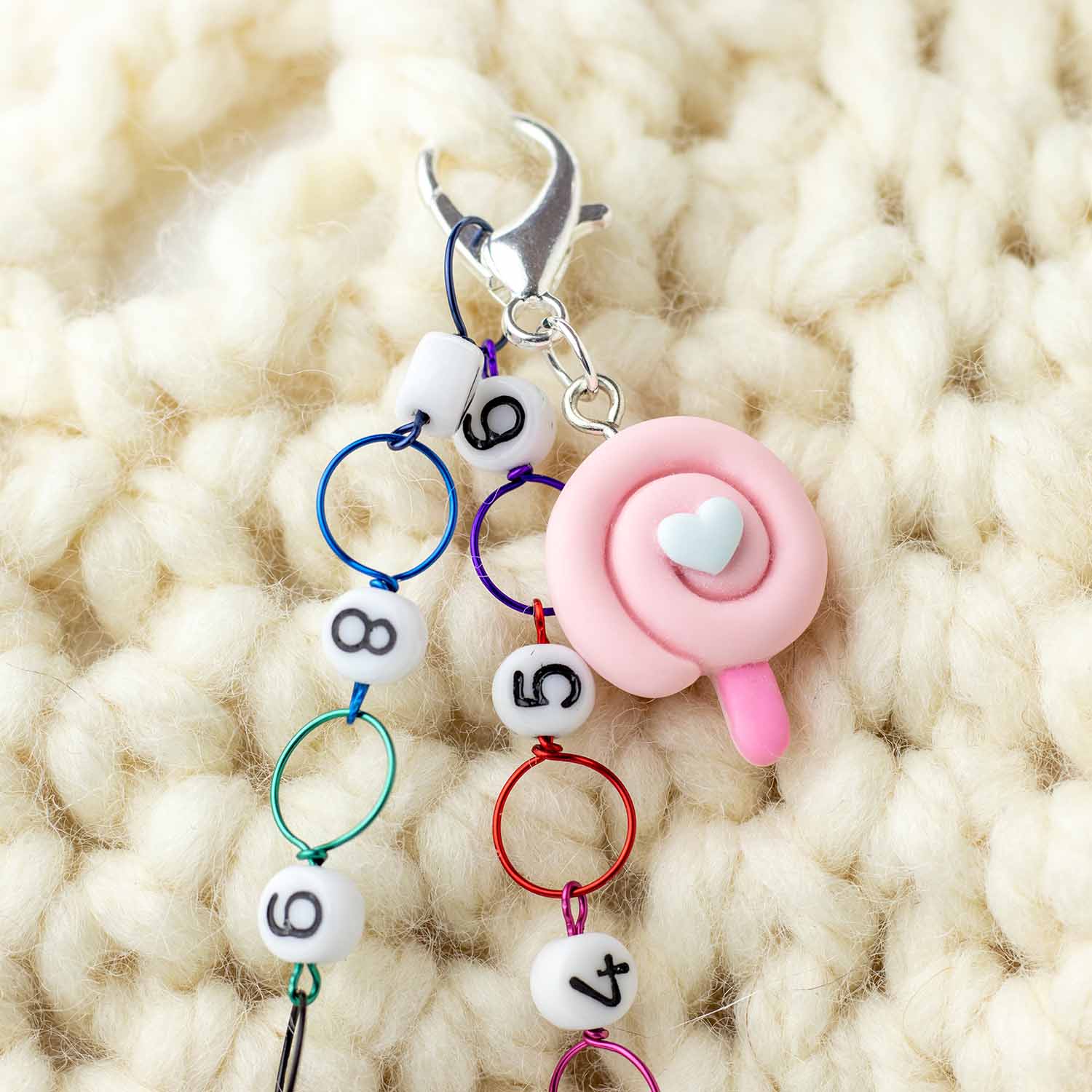 Kawaii Lollipop Crochet Stitch Marker - Twice Sheared Sheep