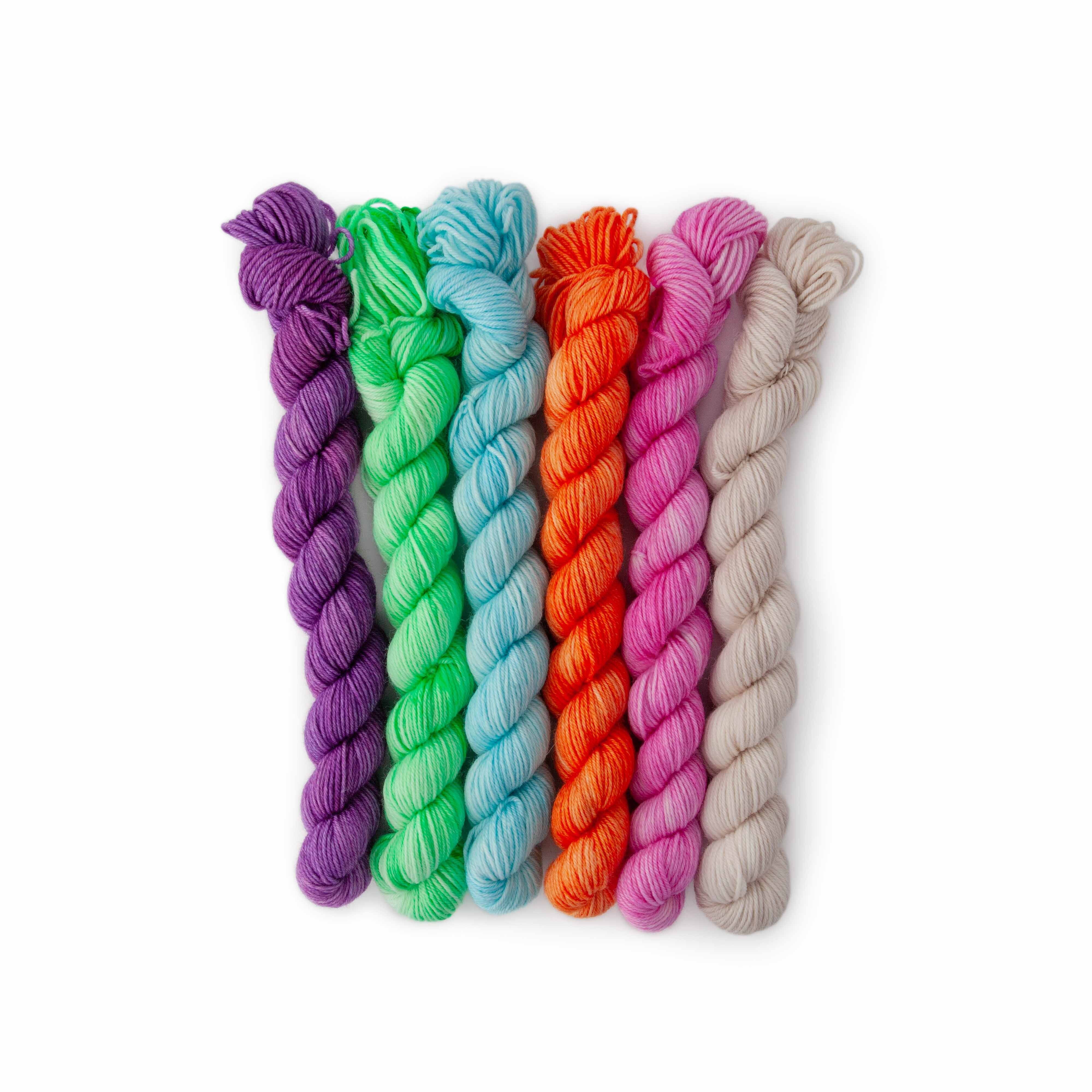 Molly Klein Designs Sweet Sock Fingering Weight Mini Skein Set  - Dino Disco