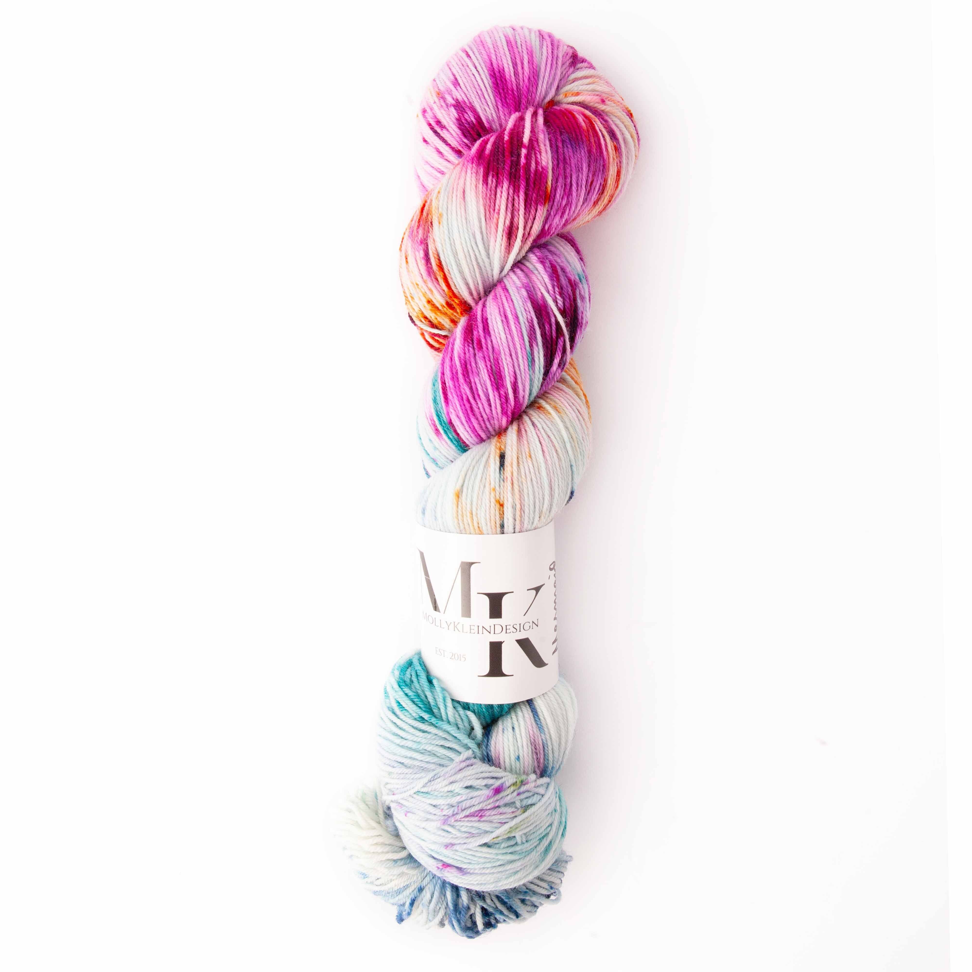 Molly Klein Design Sweet Sock Fingering Weight Yarn - Mermaid Colorway in White product detail
