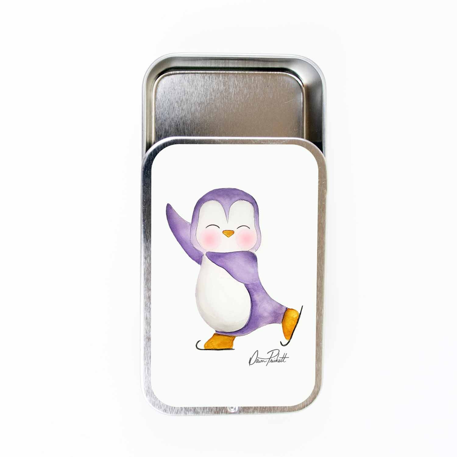 Purple Penguin Storage Tin