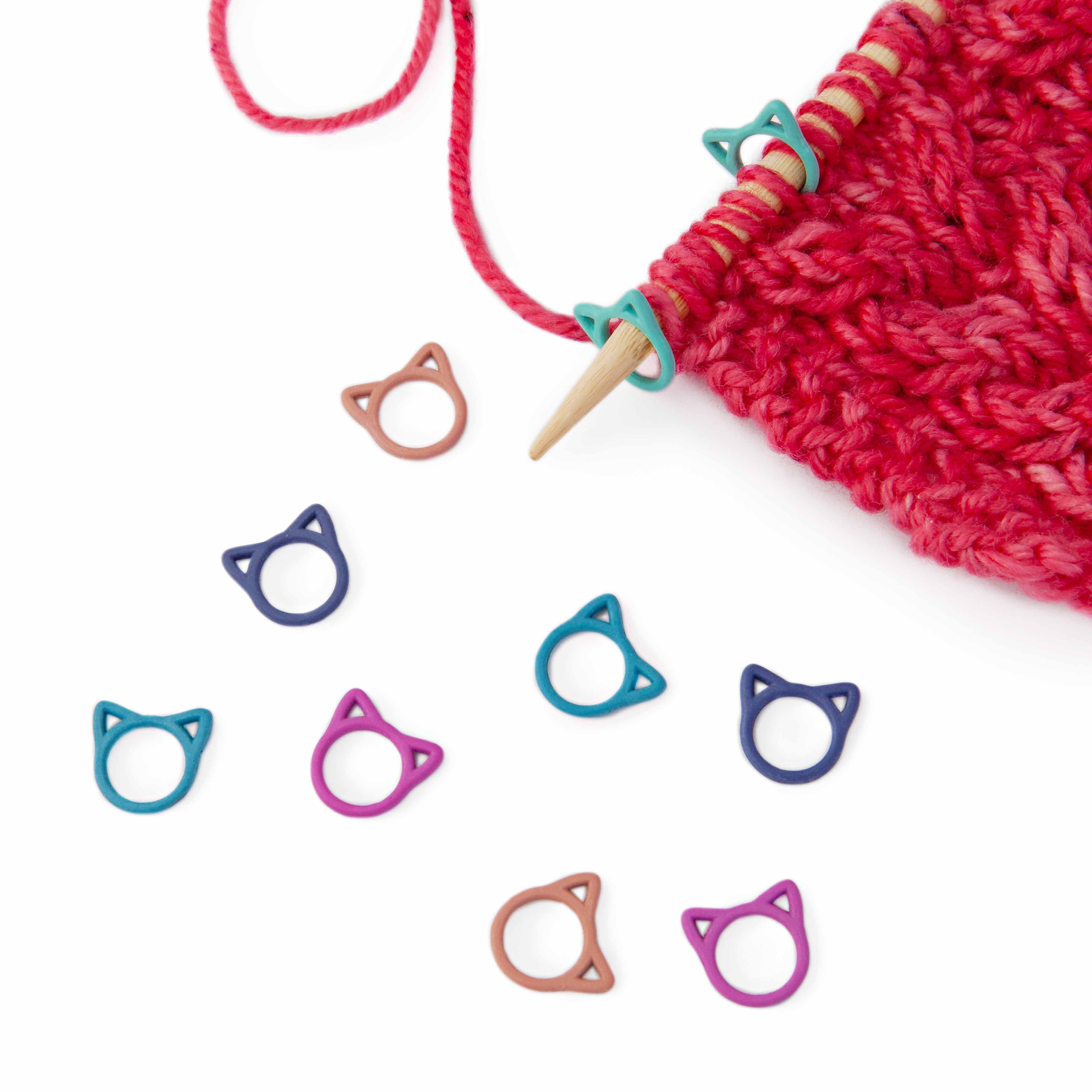 Solid Rainbow Cats - Simple Stitch Markers for Knitting
