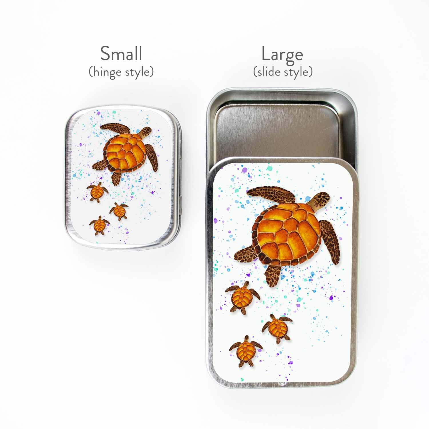 Sea Turtle Stitch Marker Storage Tin
