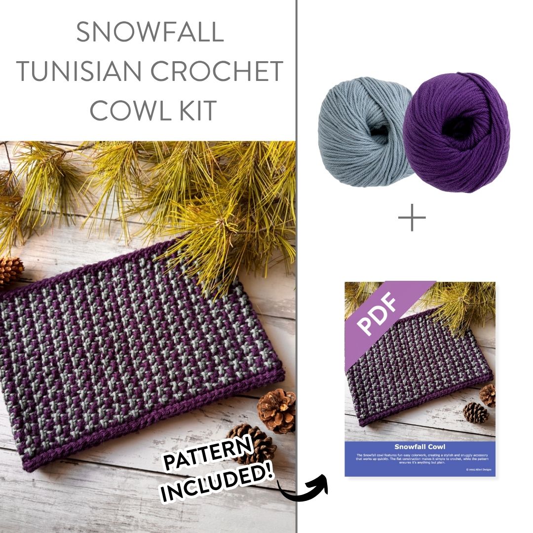 Snowfall Tunisian Crochet Cowl Kit