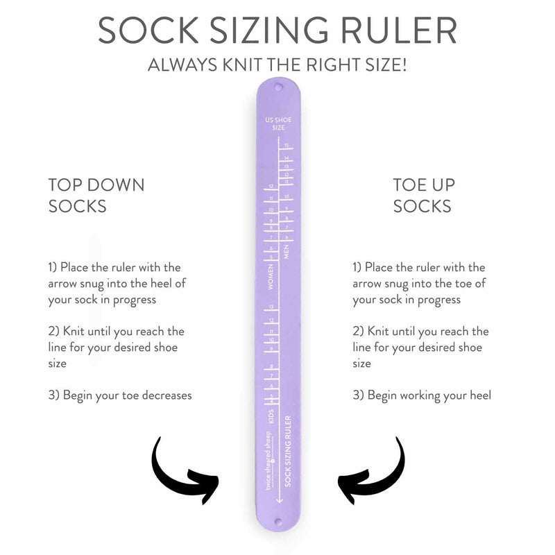 Sock Sizing Ruler - Sock Knitting Bracelet Ruler - Twice Sheared Sheep