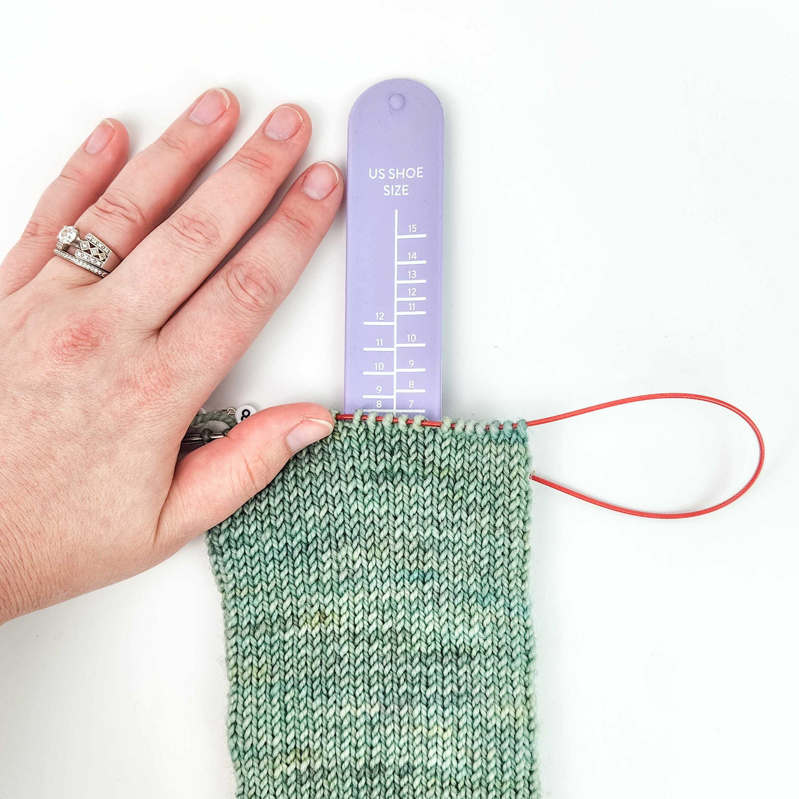 Sock Sizing Ruler - Sock Knitting Bracelet Ruler - Twice Sheared Sheep